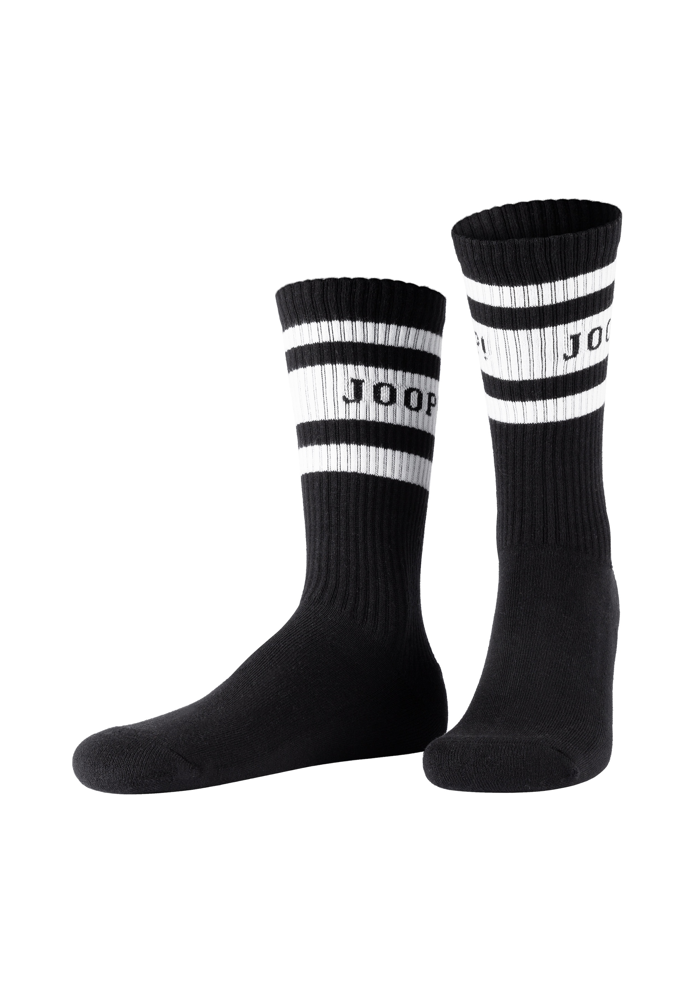 JOOP! Langsocken »premium essentials« 2er Pack,  am Bund mit Logoschriftzug