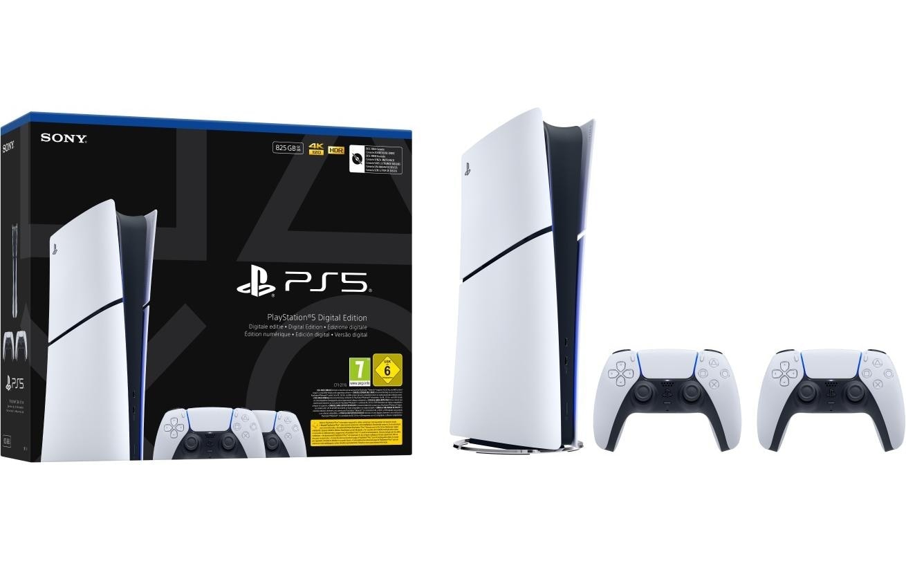 Sony Console de jeu »PlayStation 5 Slim Digital 825 GB Bundle D/F/I 2 Controller« 825 Go