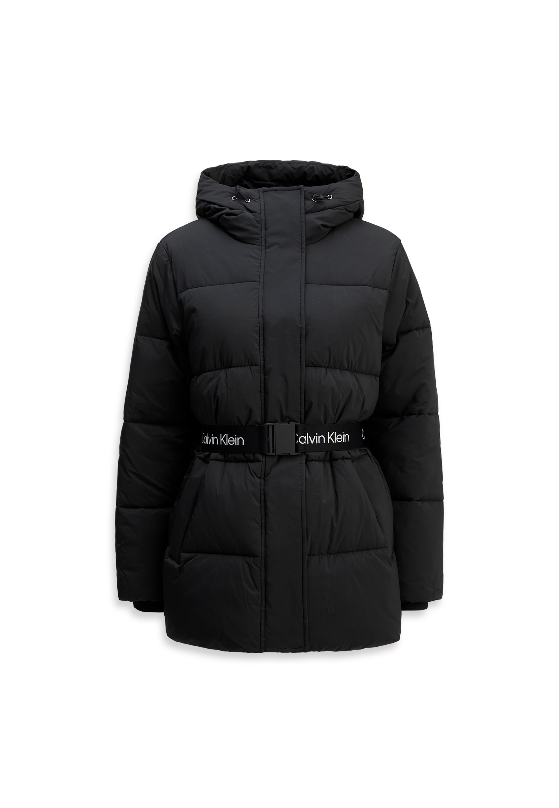 Calvin Klein Jeans Veste matelassée »BELTED MIDWEIGHT PUFFER« mit Kapuze Mit Rundhalsausschnitt, regular fit