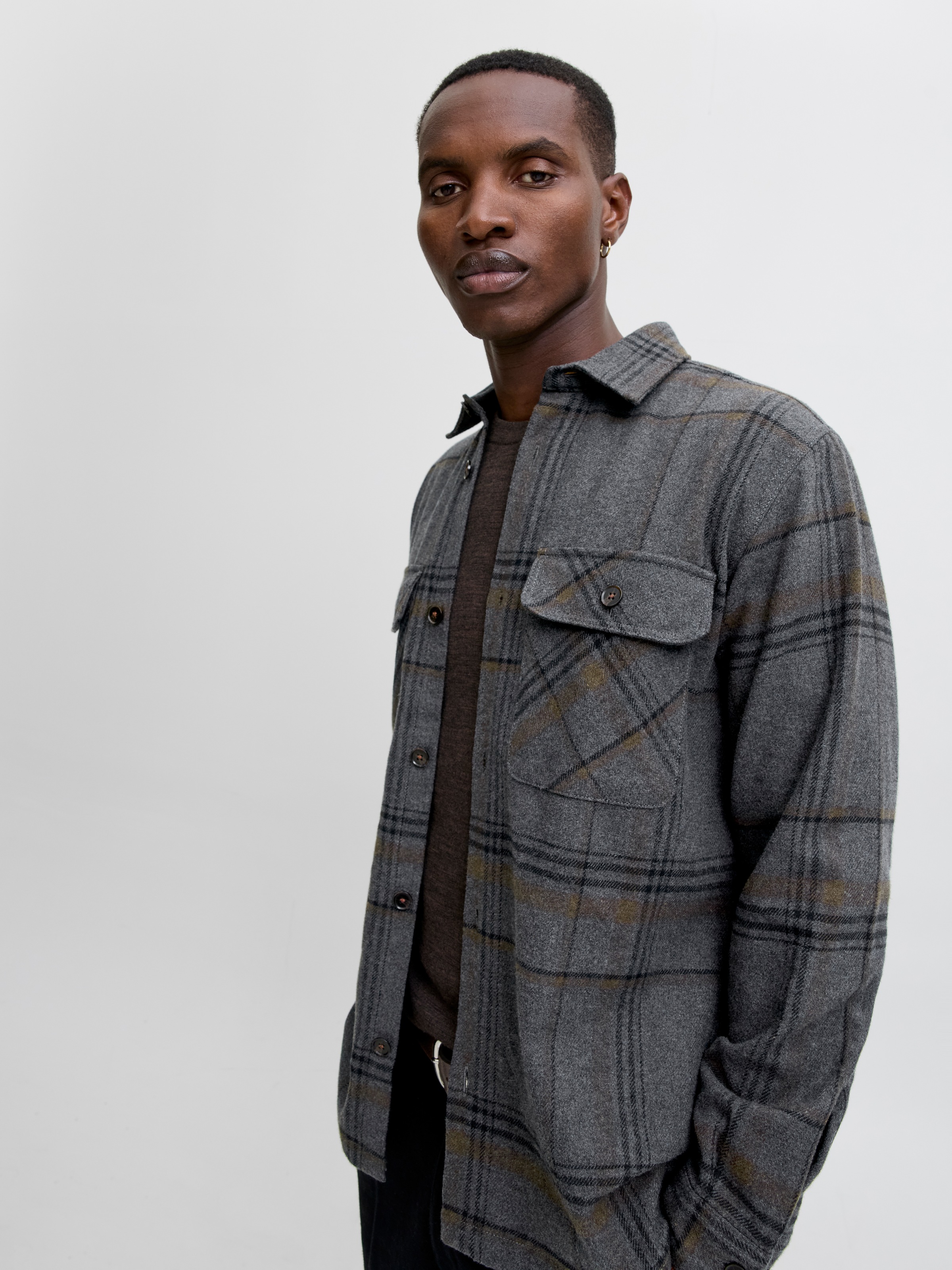 Jack & Jones Chemise à manches longues »JPRRAYLE MELANGE CHECK L/S OVERSHIRT SN«