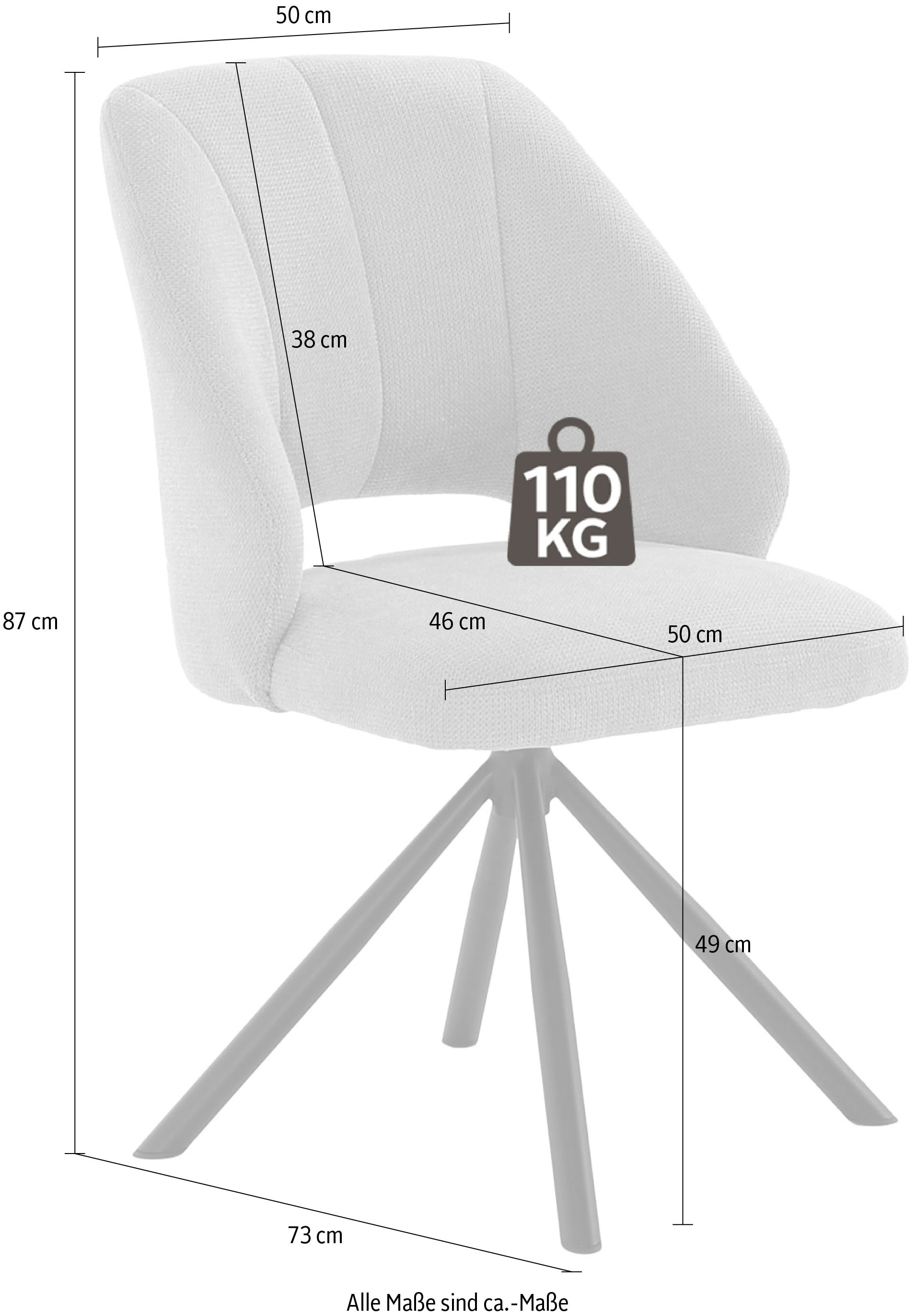 Jockenhöfer Gruppe Chaise pivotante »Fabrizio« (Ensemble) 2 cuisChaise à 4 pieds, avec fonction pivotante (360°), charge maximale 150 kg