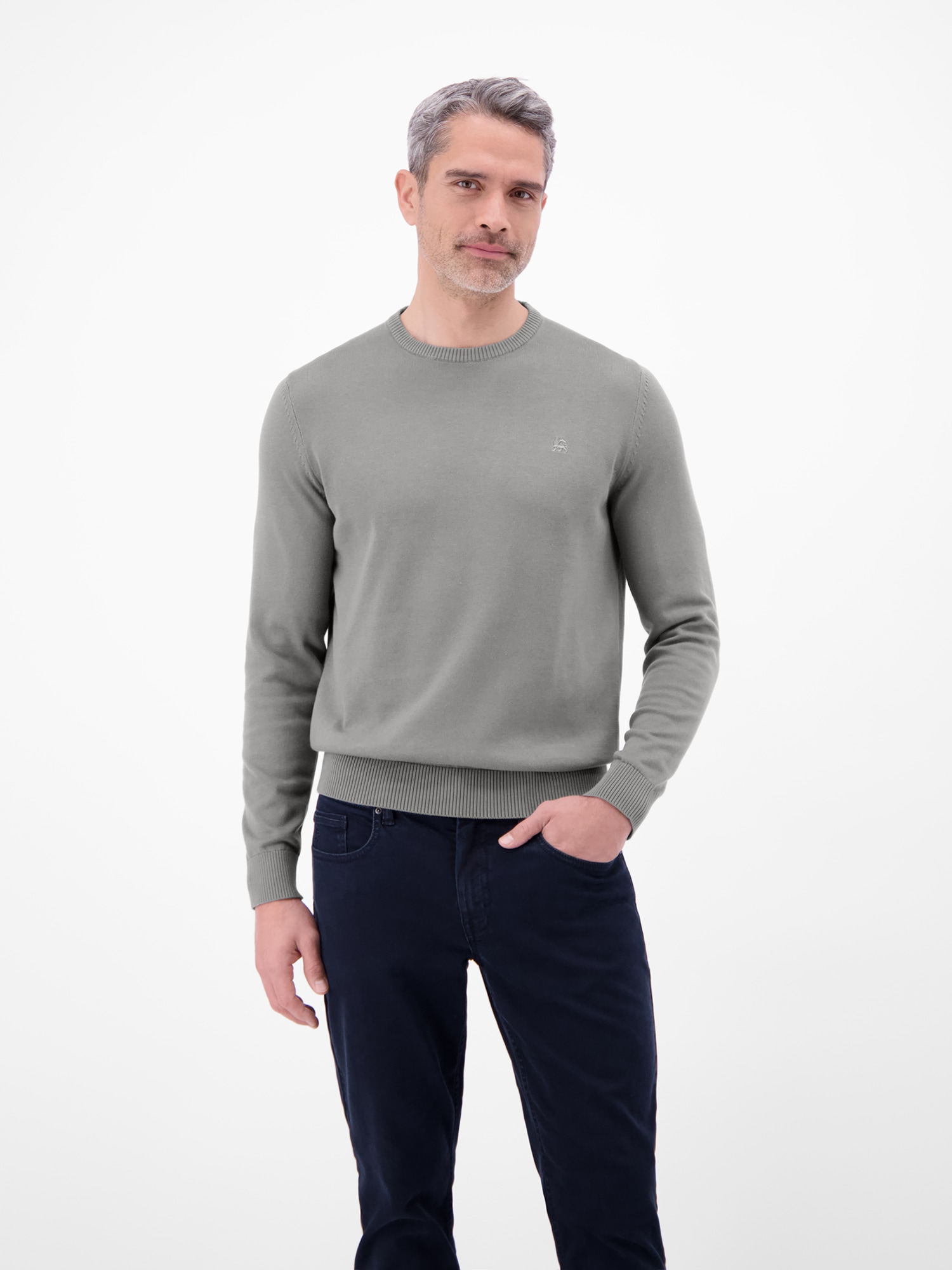 LERROS Strickpullover »Herren Strickpullover aus Baumwolle mit Crewneck Ausschnitt« Weicher Strick-Pullover, Rundhalsausschnitt, lange Ärmel, pflegeleicht