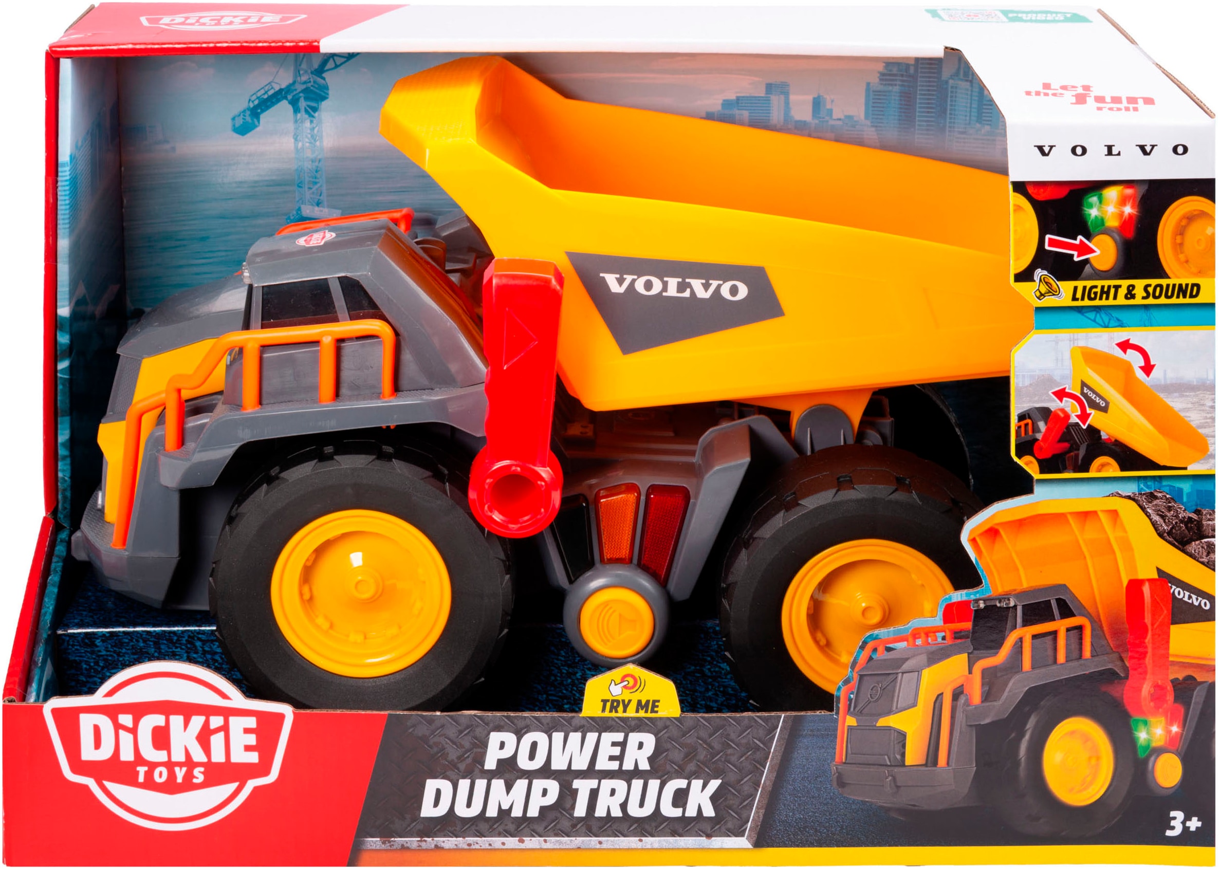 Dickie Toys Camion jouet »Volvo Power Dump Truck« mit Licht und Sound