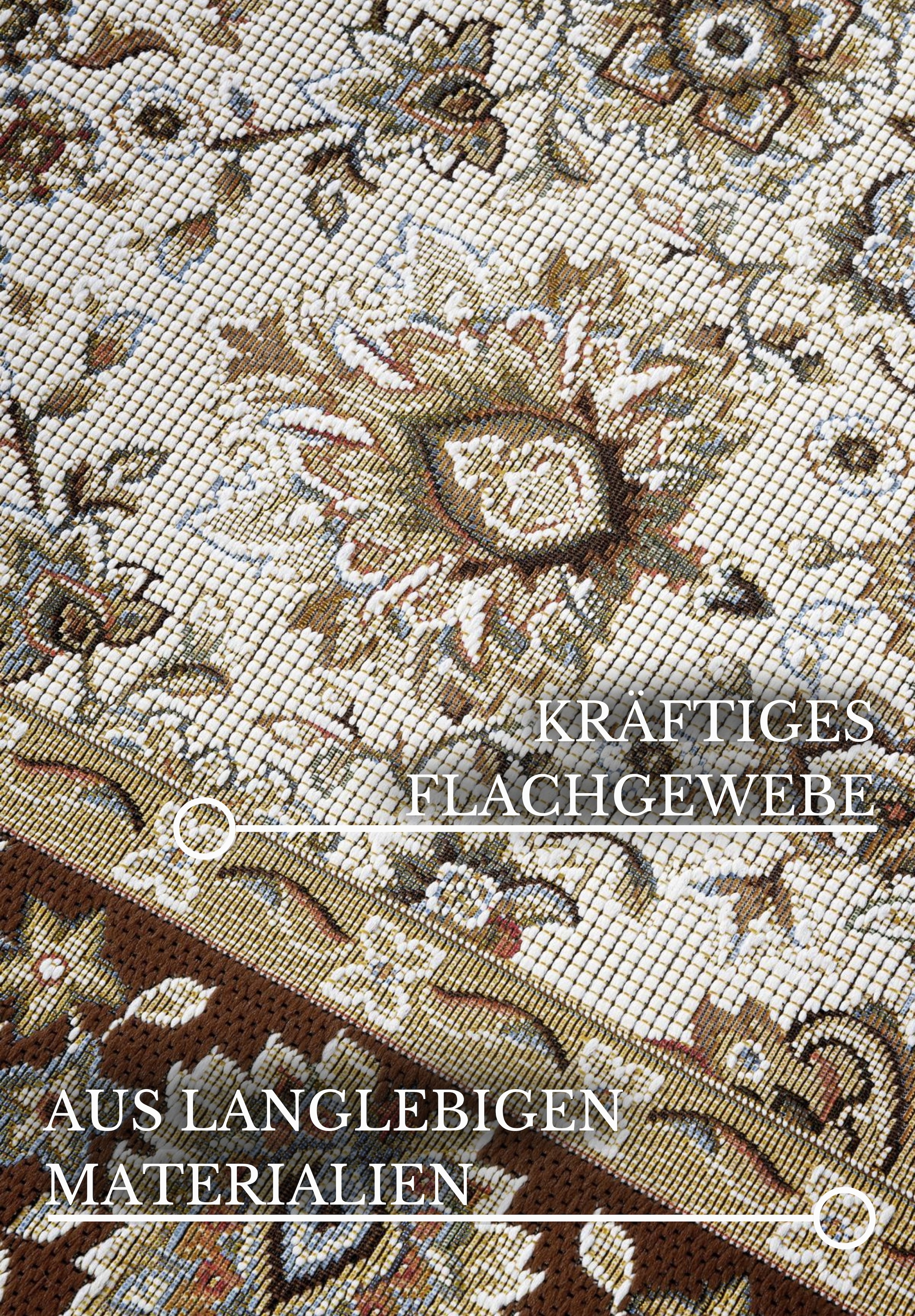 Villeroy & Boch Teppich »Nicolas« rechteckig 3 mm Höhe In- und Outdoor, Flachgewebe, wetterfest, Balkon, Klassisch, Terrasse