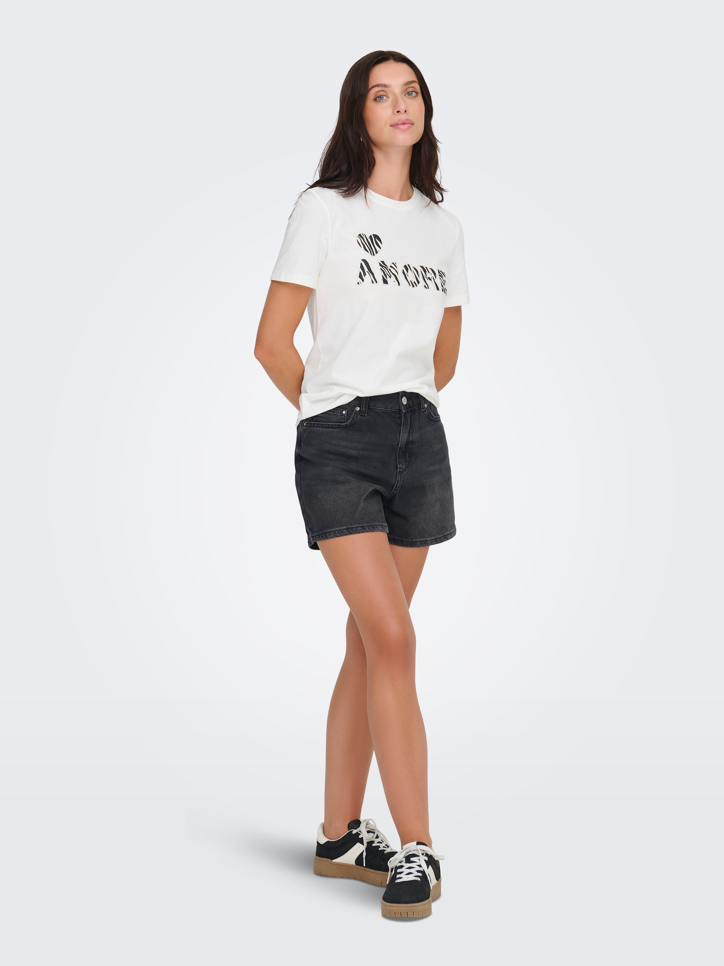 ONLY T-shirt »ONLDITTE LIFE RHNSTN S/S ANIMAL TOP JRS«