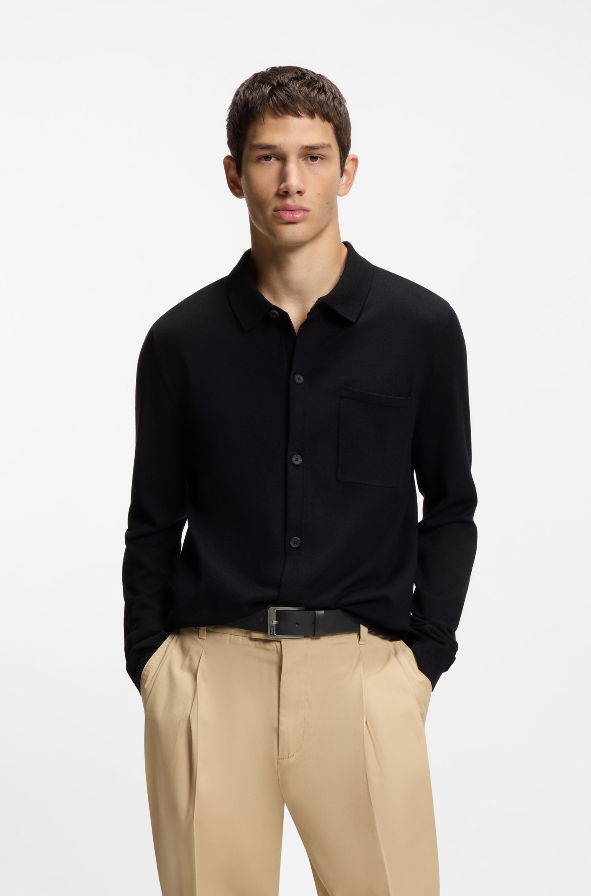 HUGO Ceinture en cuir »Grover Sz35« mit Logoprägung auf der Schliesse