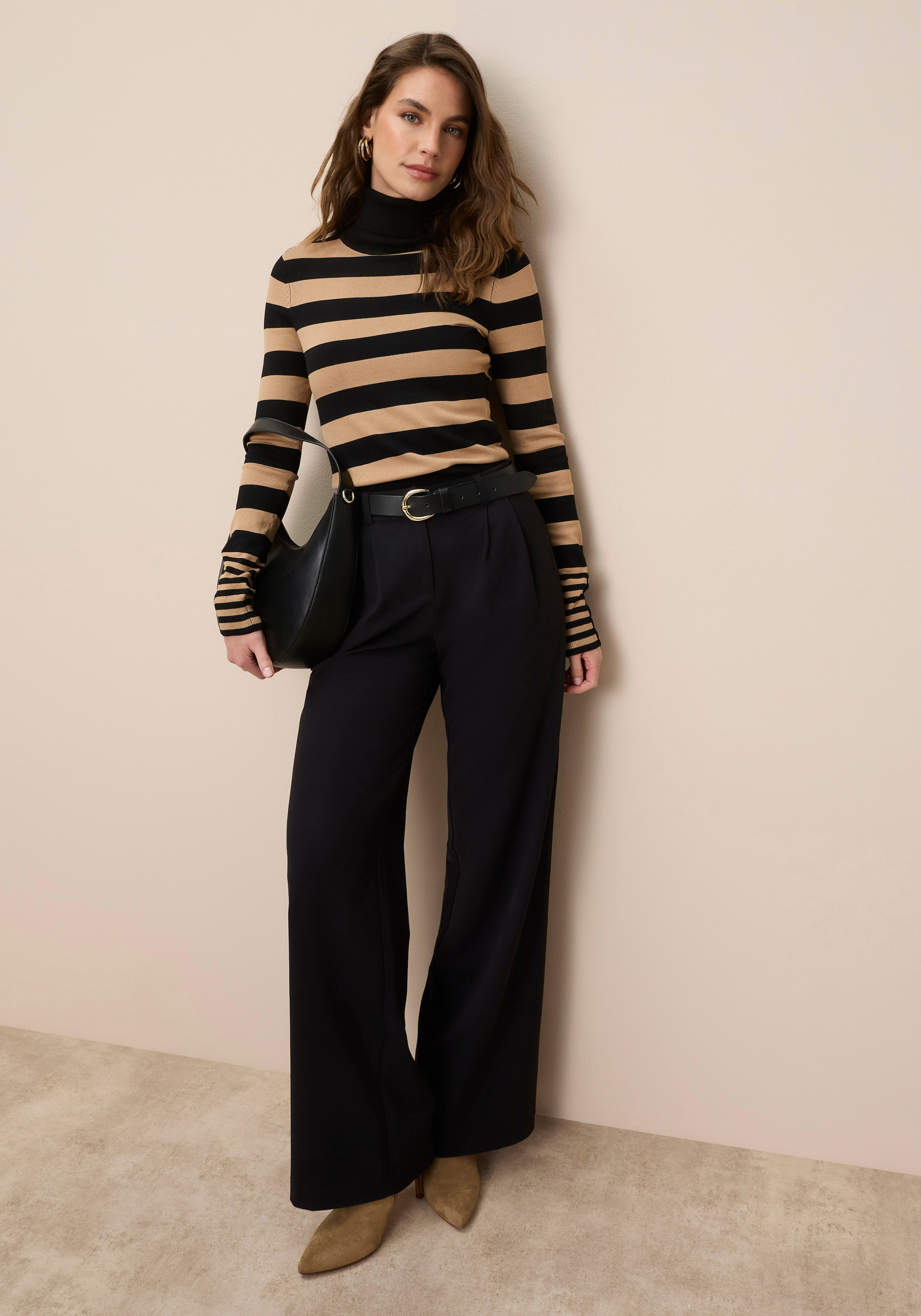 Tamaris Pull à col roulé im lässigen Streifendesign