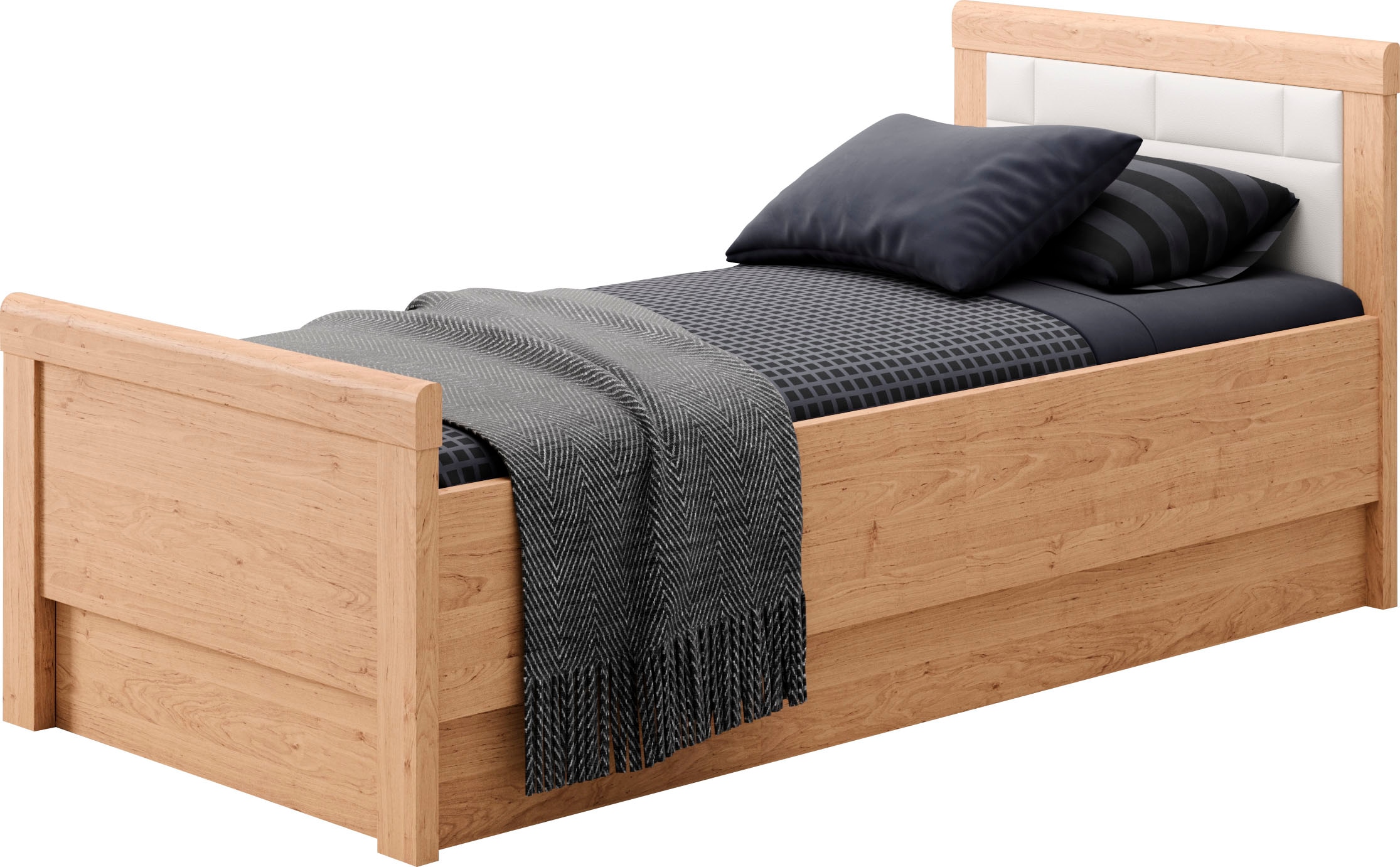 priess Einzelbett »Arnsberg Komfortbett mit flexibel höhenverstellbarer Liegefläche« gepolstertes Kopfteil, Made in Germany mit Blauem Engel und Goldenem M