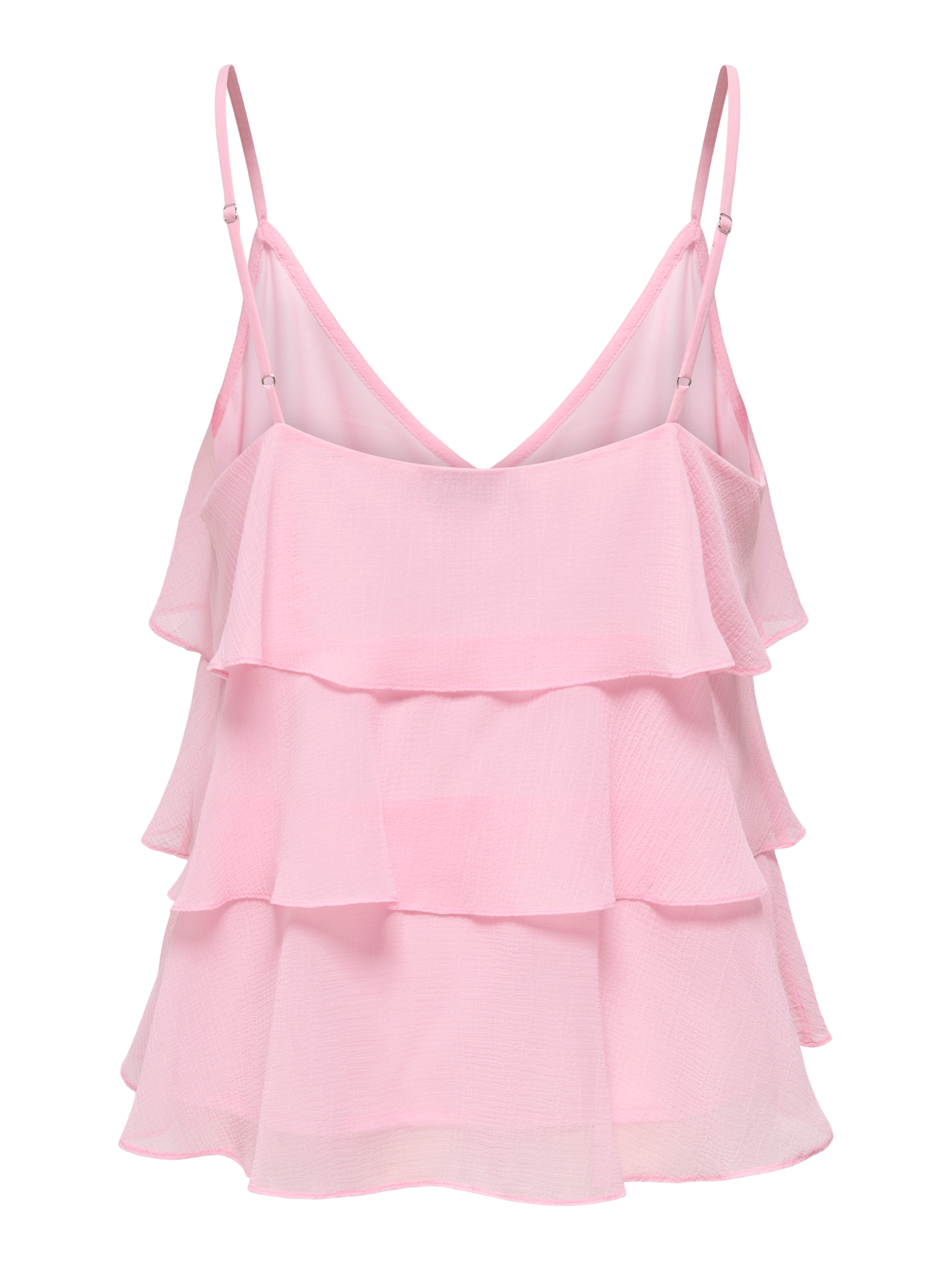 ONLY Top à bretelles »ONLLINN LIFE FLOUNCE SINGLET WVN NOOS« fibre synthétique, coupe régulière