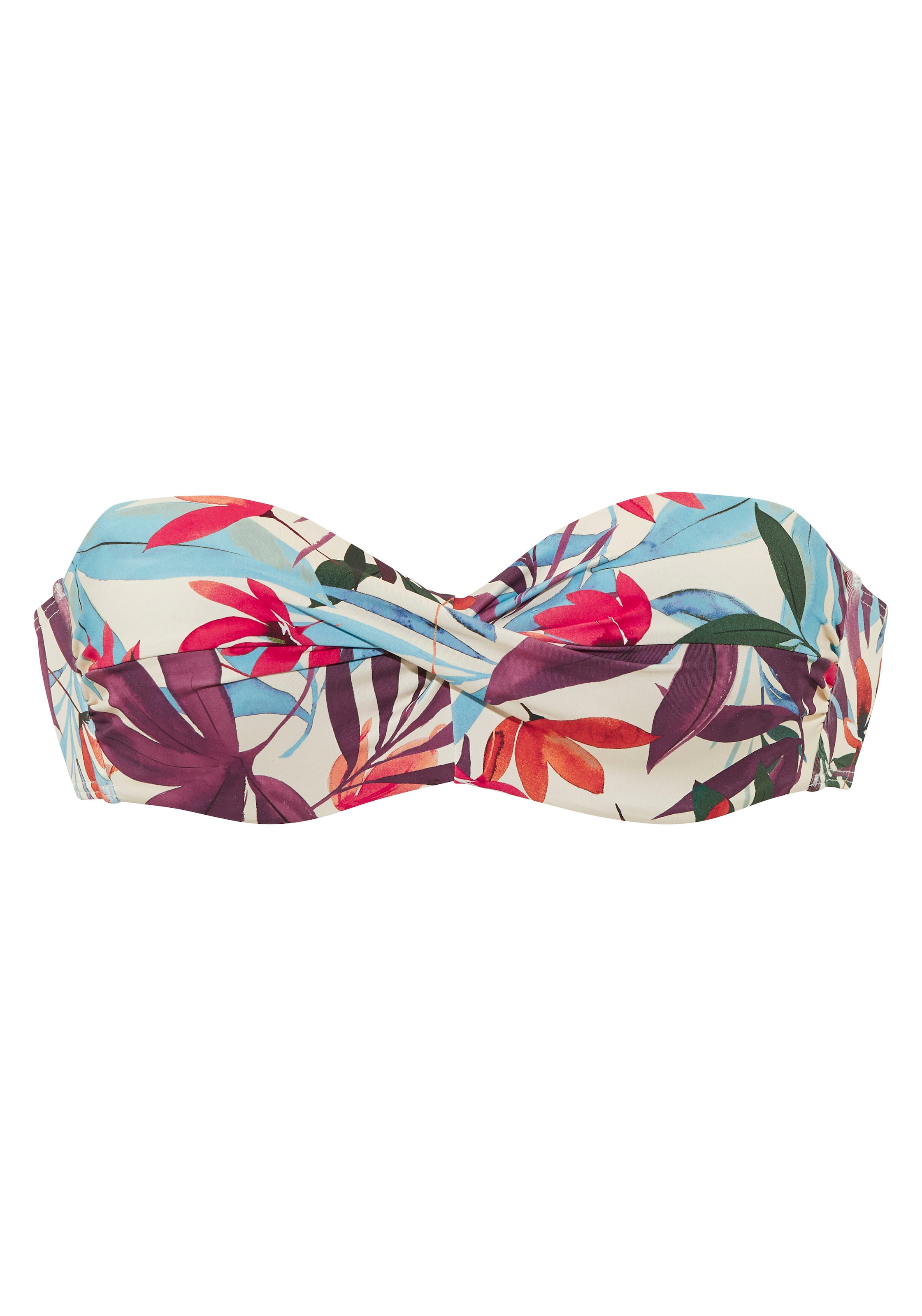 LASCANA Top bikini bandeau à armatures »Imani« mit sommerlichem Blätterprint