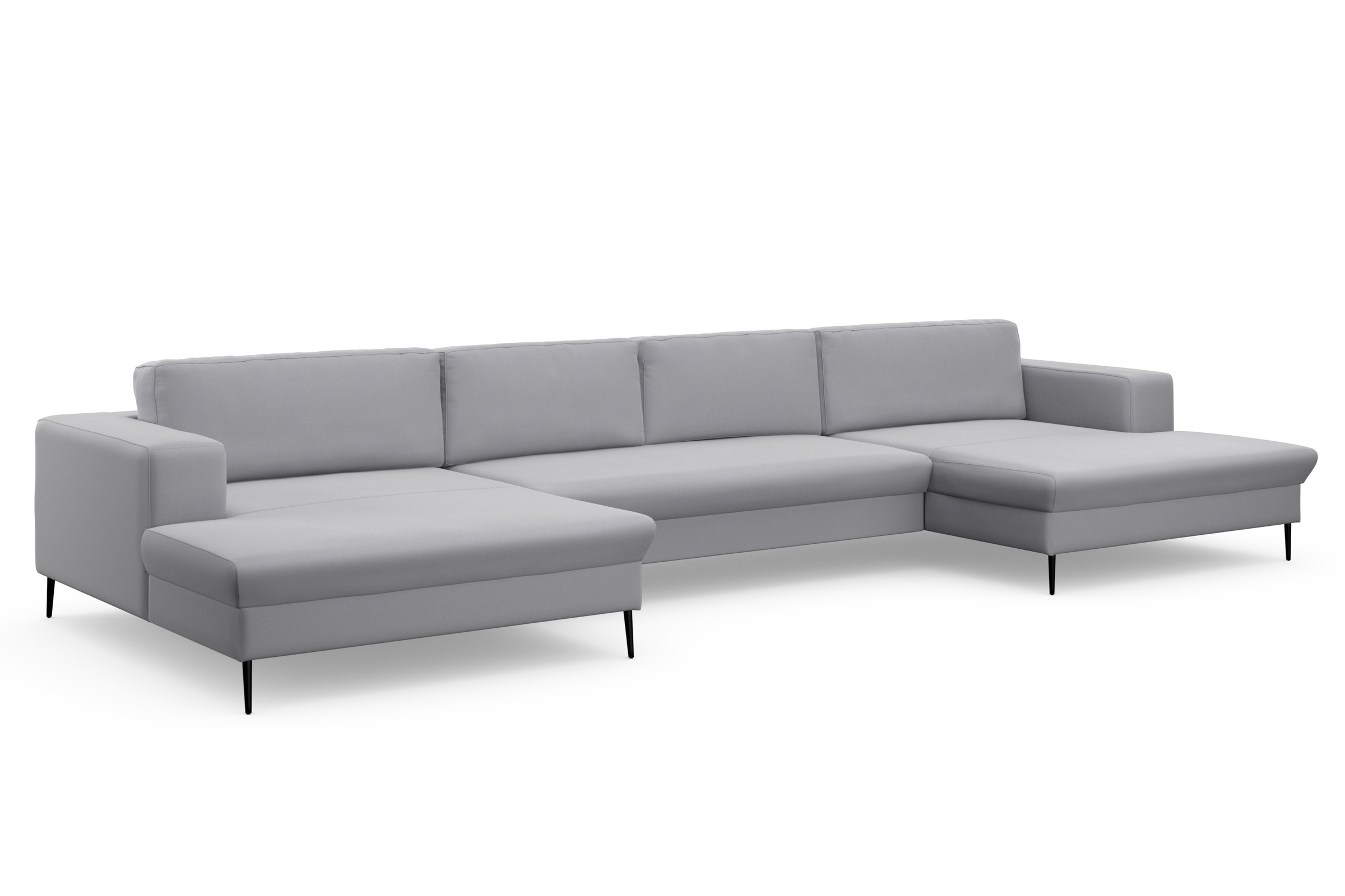 DOMO collection Wohnlandschaft »Modica U-Form aktuelles, kubisches Design mit 2 Recamieren, viel Platz« XXL, auch in Cord, Fusshöhe passend für gängige Saugroboter!