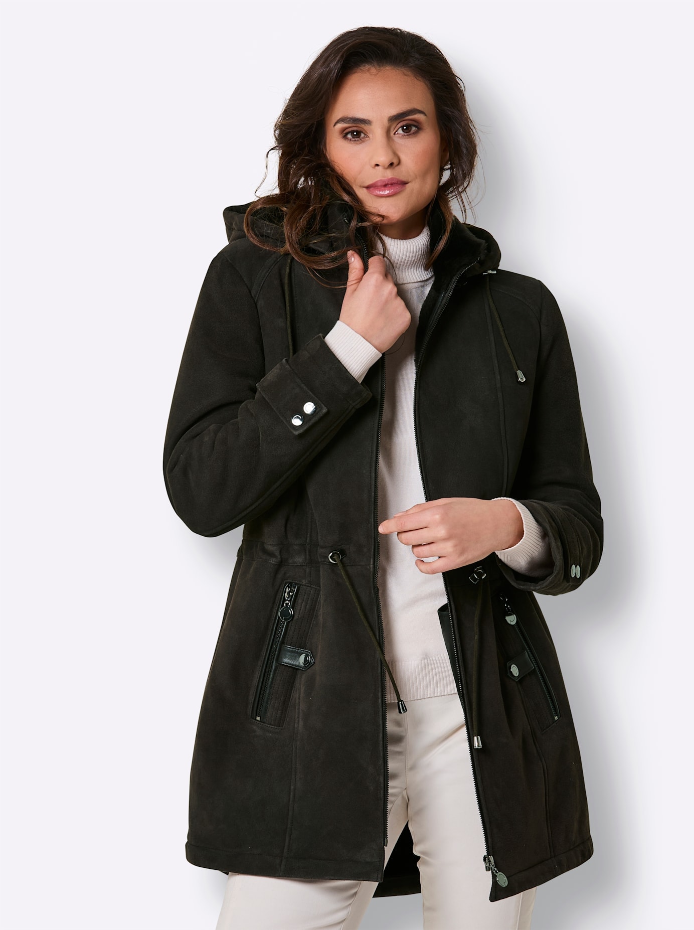 Mainpol Veste en cuir mit Kapuze
