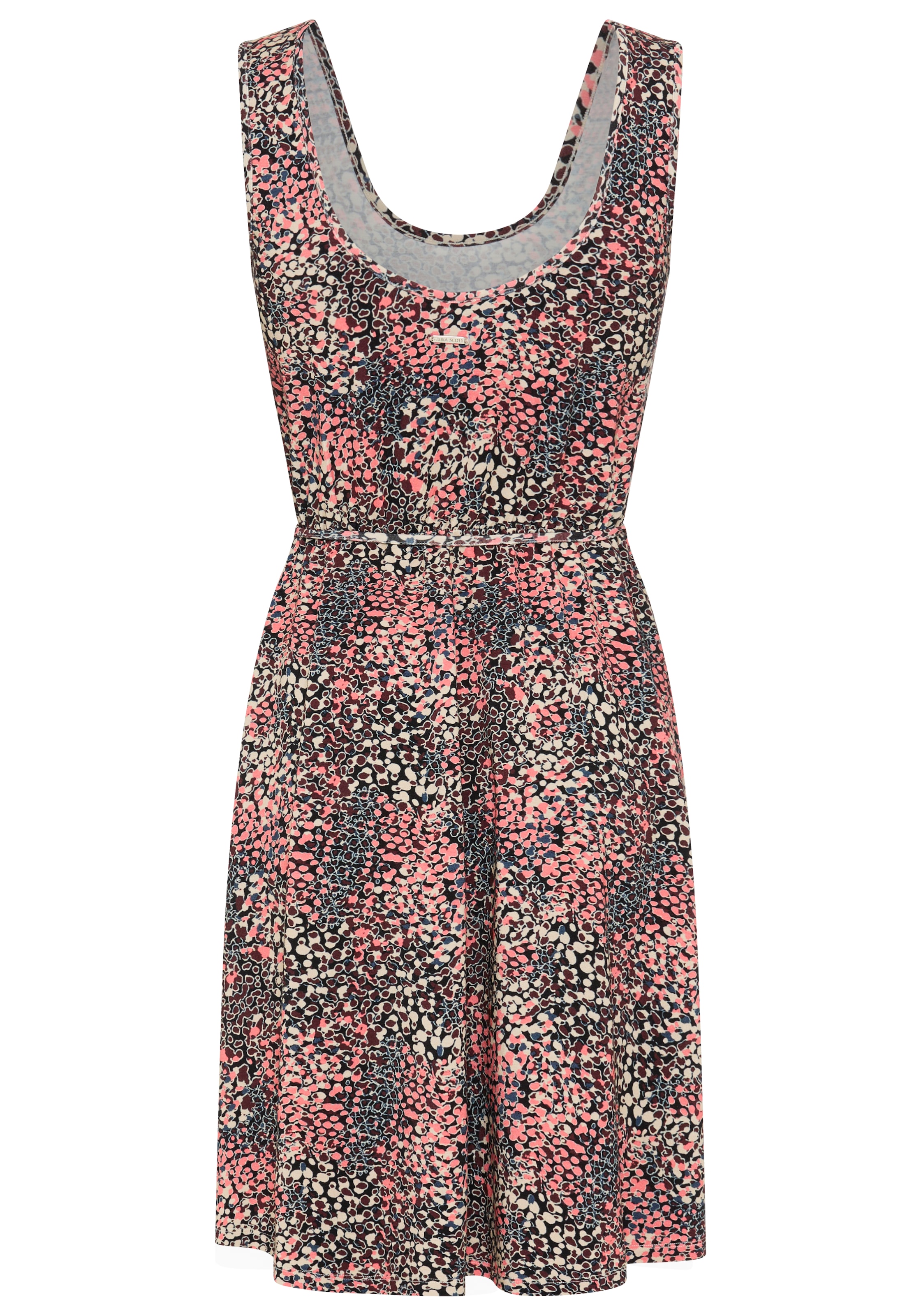 Laura Scott Sommerkleid mit ausgestelltem Rock, aus Viskose und Elasthan, gemusterte Optik