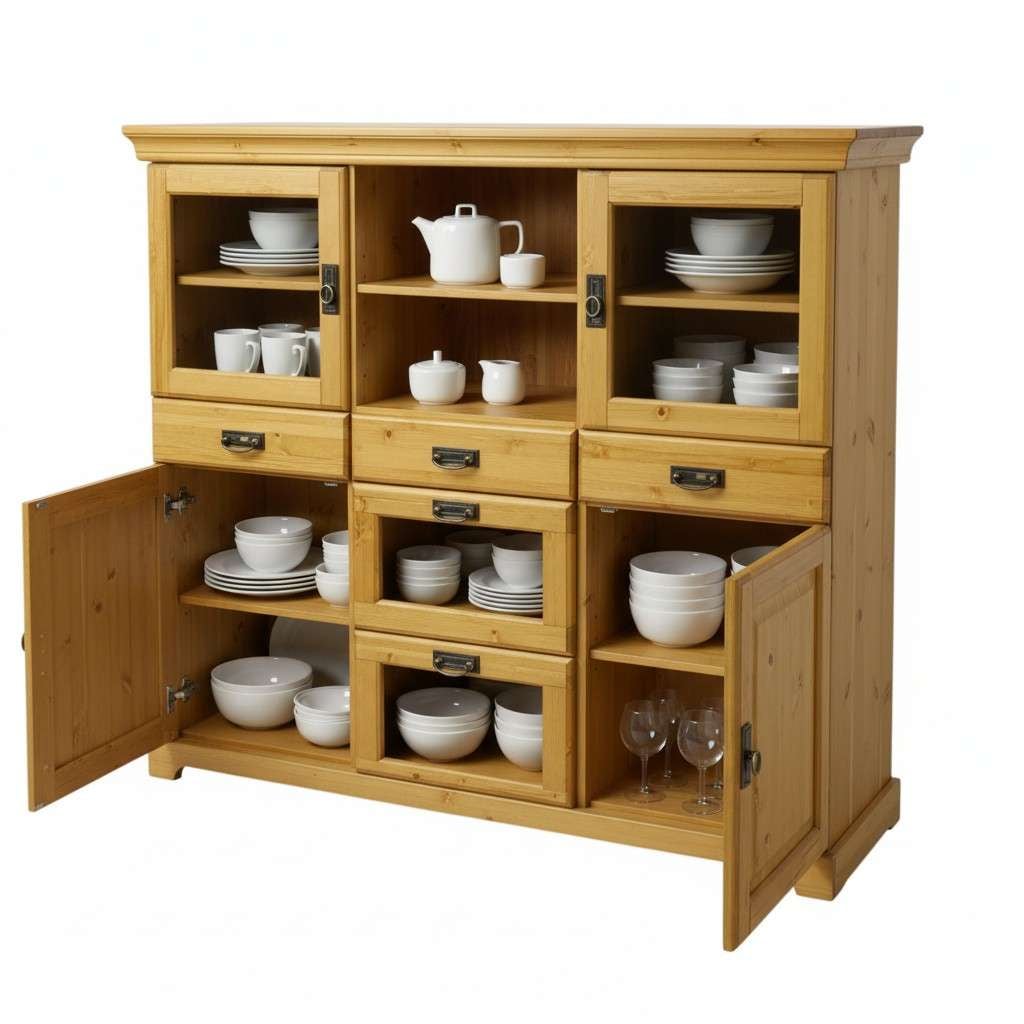 GOODproduct Sideboard »Rügen« aus massiver Kiefer, Breite 145 cm, made in EU