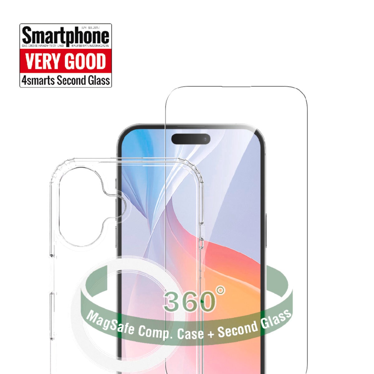 4smarts Handyhülle »360° Premium Protection Set für Apple iPhone 16« Backcover, Schutzhülle, Handyschutzhülle, Case, Schutzcase, stossfest