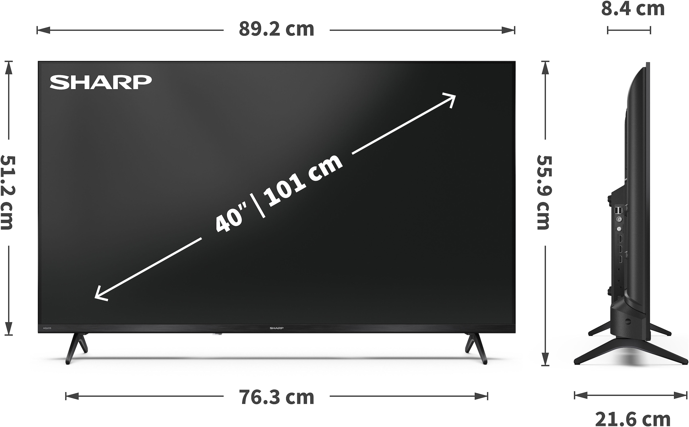 Sharp Téléviseur QLED »2T-C40HE3x« 101 cm/40 ″