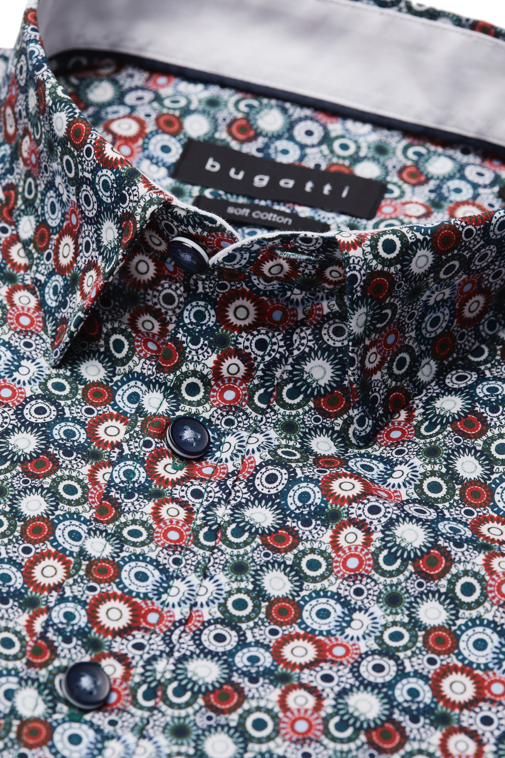 bugatti Langarmhemd mit Under-Button-Down