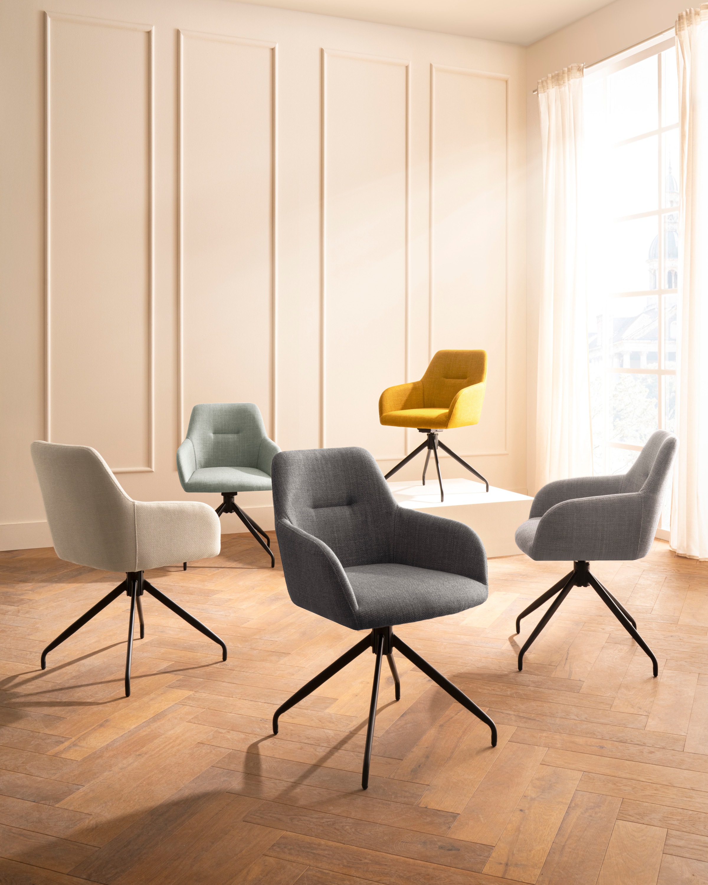 HELA Chaise avec accoudoirs »TRIEST« (Ensemble) 1 cuisfauteuil pivotant à 360°, cadre plié, fonction relax, accoudoirs