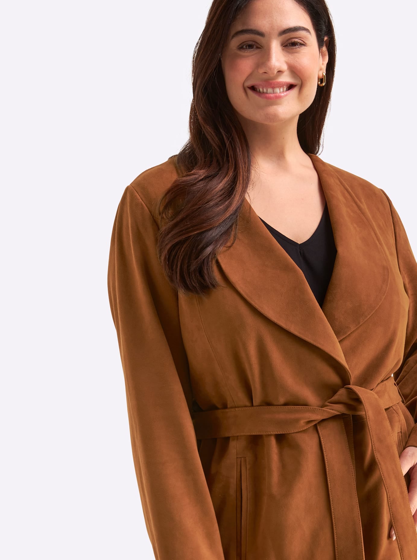 Sheego Manteau en cuir