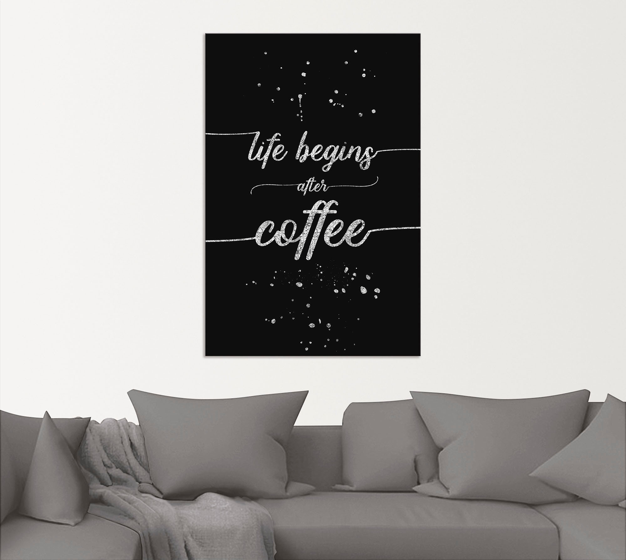 Artland »Leben beginnt nach dem Kaffee« Sprüche & Texte 1 Stk. tlg. für Innen- und Aussenbereich geeignet, Outdoorbild