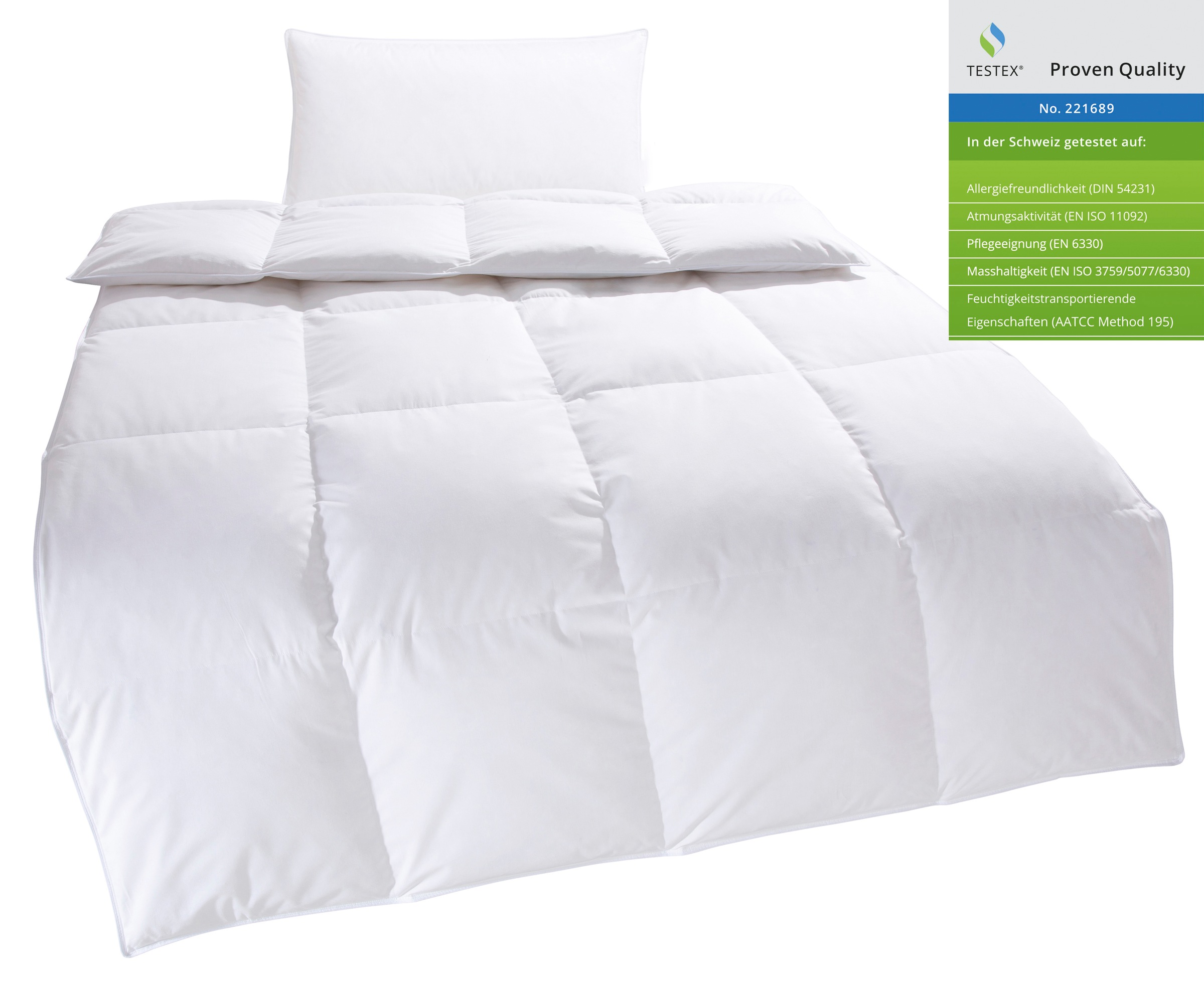 GOODproduct Kassettenbett + Kopfkissen »RINA, Bettdecke in 135x200 & 155x220 cm, 2-tlg.« Set mit Kissen 40x80 cm, 80x80 cm für Herbst, Winter, Made in Germany