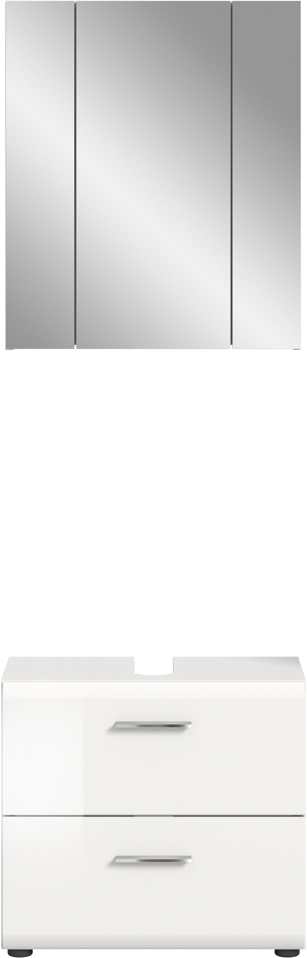 INOSIGN Badmöbel-Set »FLORENZ, TOPSELLER!, 2-teilige Badkombination, hochwertige MDF-Front« Set, bestehend aus: 1 Waschbeckenunterschrank, 1 Spiegelschrank, 