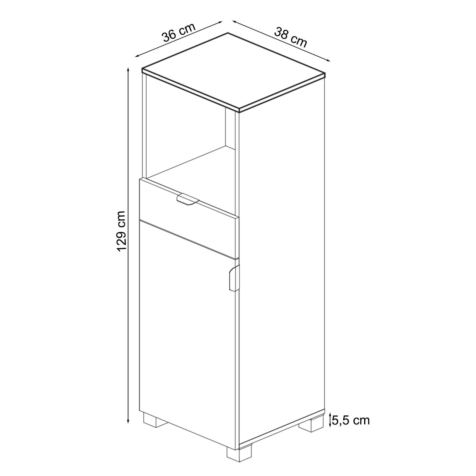 welltime Midischrank »Lage« Pflegeleichte Oberfläche, viel Stauraum, FSC®-zertifiziert