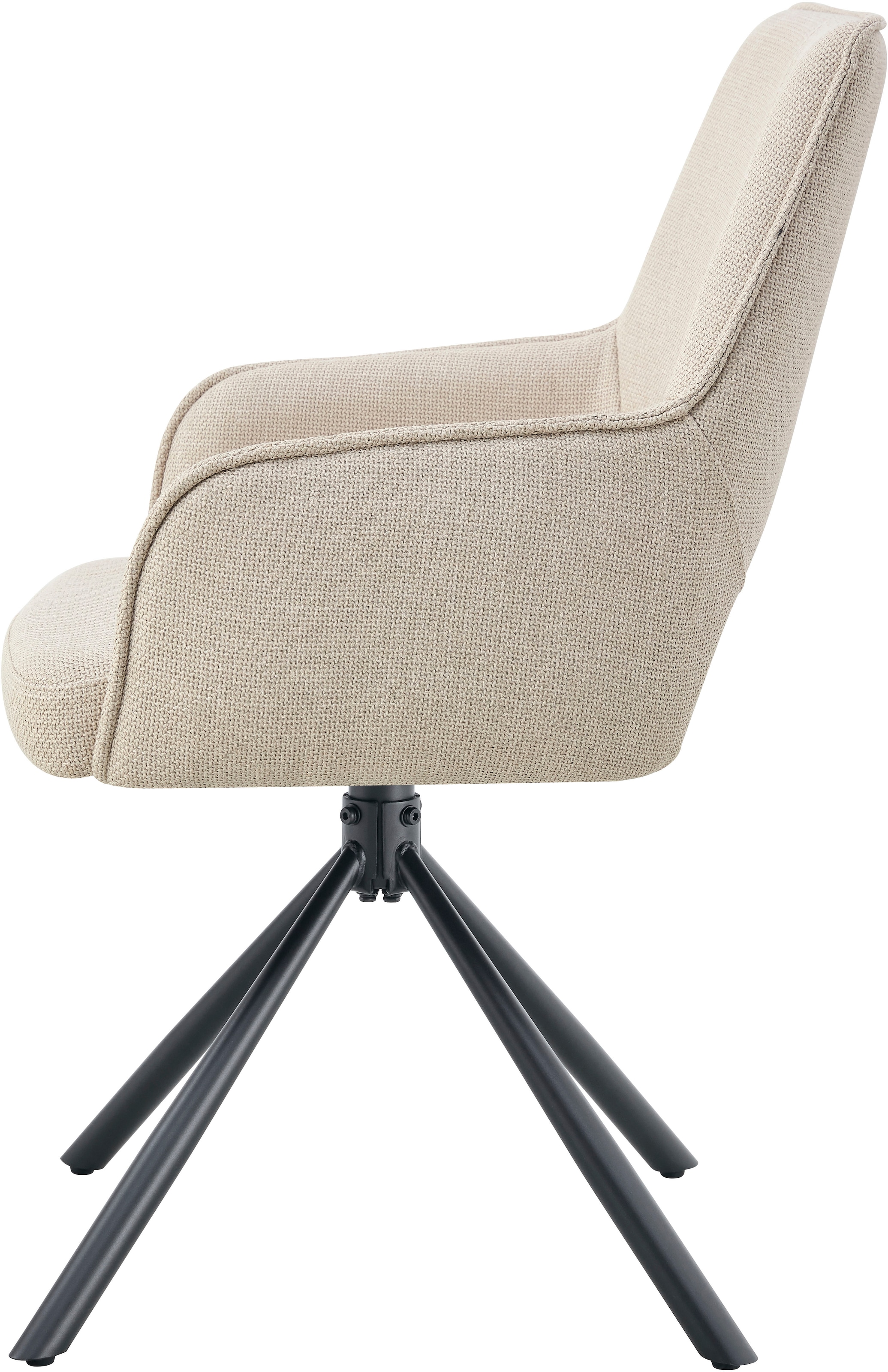 Home affaire Chaise pivotante »BELLEVILLE, 2er Set, mit Metallgestell in matt schwarz« (Ensemble) 2 cuisin verschiedenen Farben, Belsatbarkeit pro Stuhl 120 kg, 360° drehbar