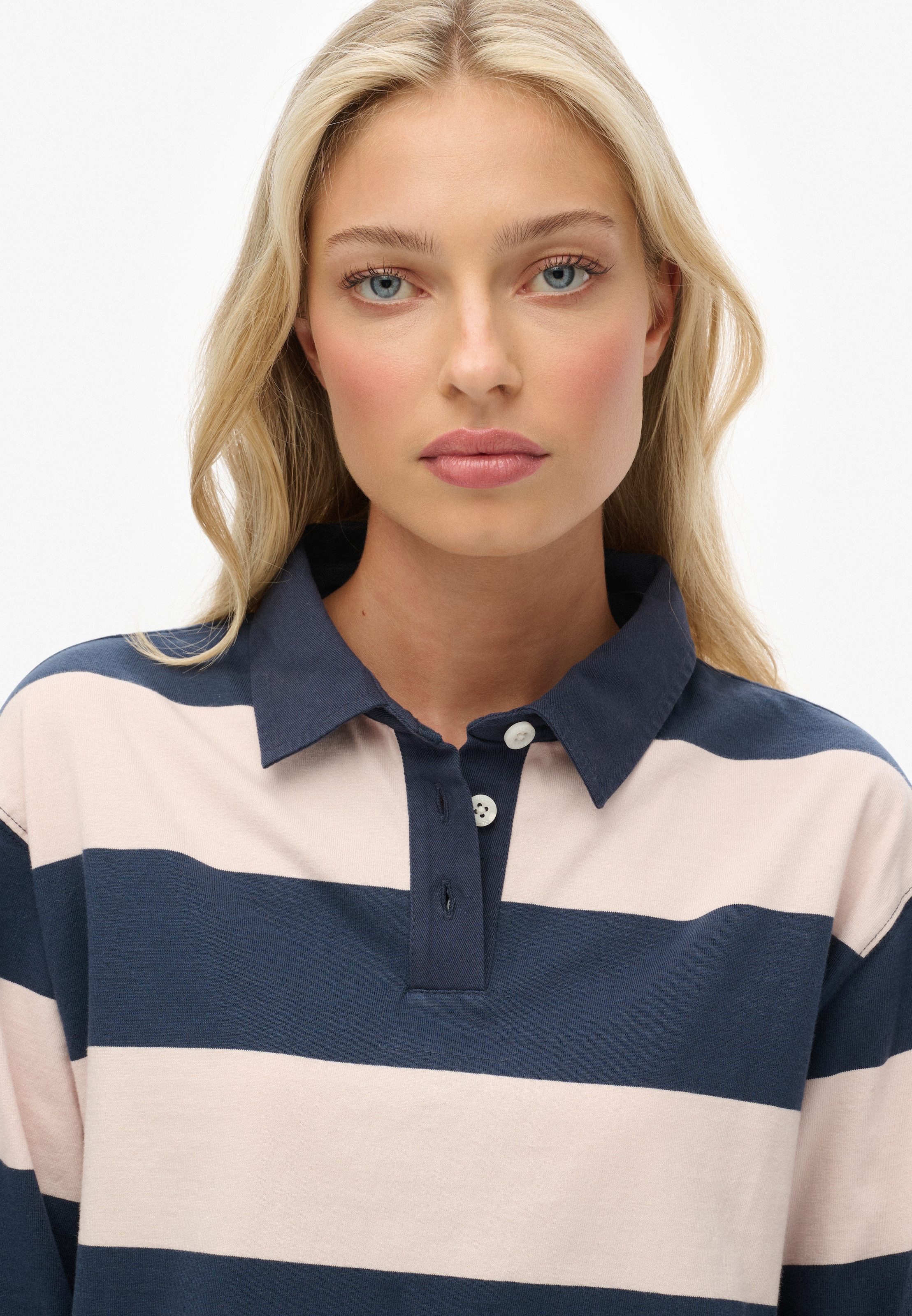 Superdry Langarm-Poloshirt »ATH ESS CROPPED STRIPE RUGBY« Packung, 2
