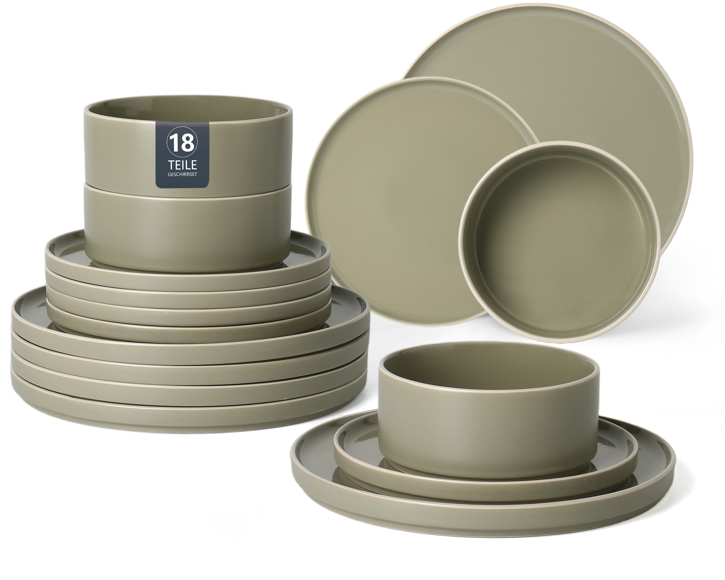 GOODproduct Set de vaisselle »Ylvii, aussen matt, innen glänzend« spülmaschinenfest und mikrowellengeeignet