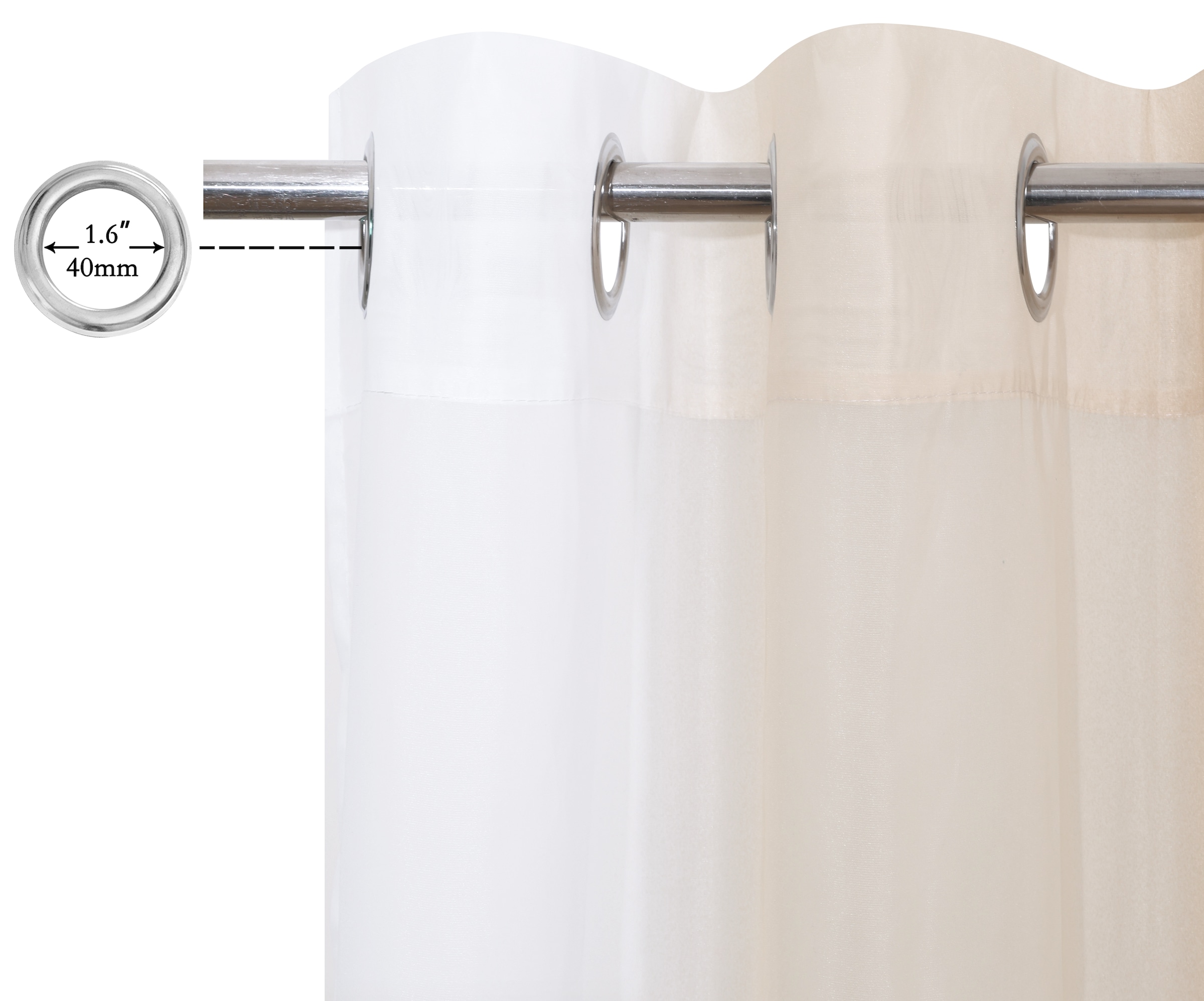 GOODproduct Rideau »Nivva« Œillet 2 cuis tlg. transparent, suspension à œillets, facile d'entretien, lot de 2