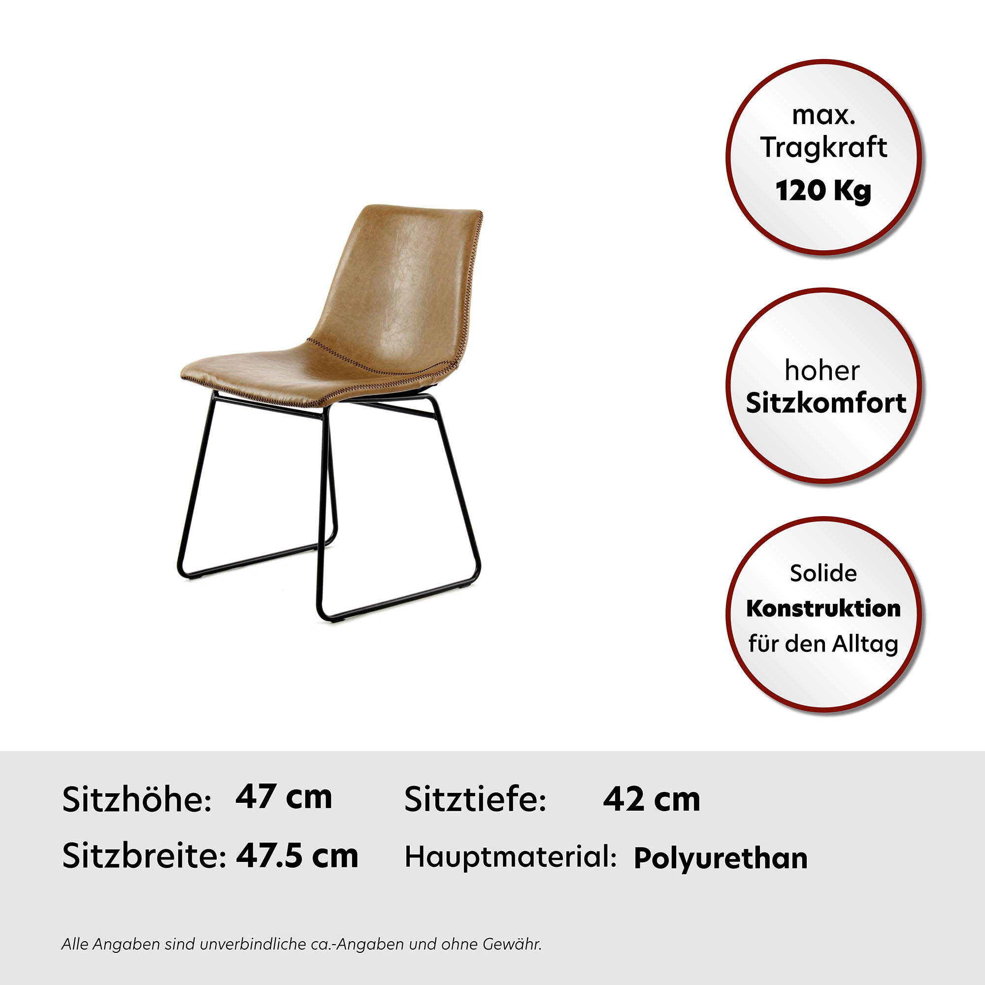 Kayoom Stuhl »Caila 110 2er-Set, Esszimmerstuhl in robuster Aufmachung« (Set) 2 Stk.pflegeleicht, modern, strapazierfähig, integrierbar in jeden Wohnstil