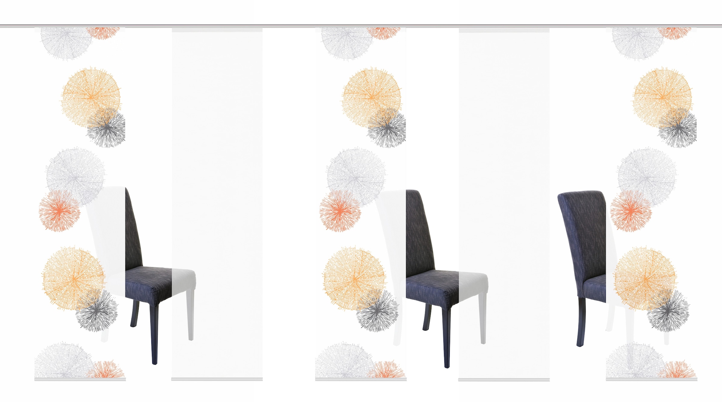 HOME WOHNIDEEN Rideau coulissant »SCOPPIO« Support de panneau 5 cuis tlg. HxB: 245x60, inkl. Befestigungszubehör