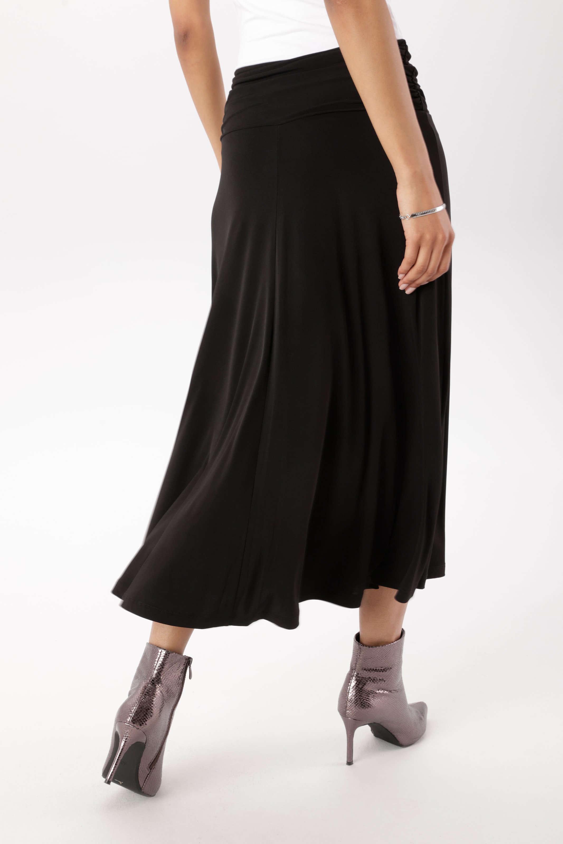 Aniston SELECTED Jupe midi froncé sur le côté à la taille - NOUVELLE COLLECTION