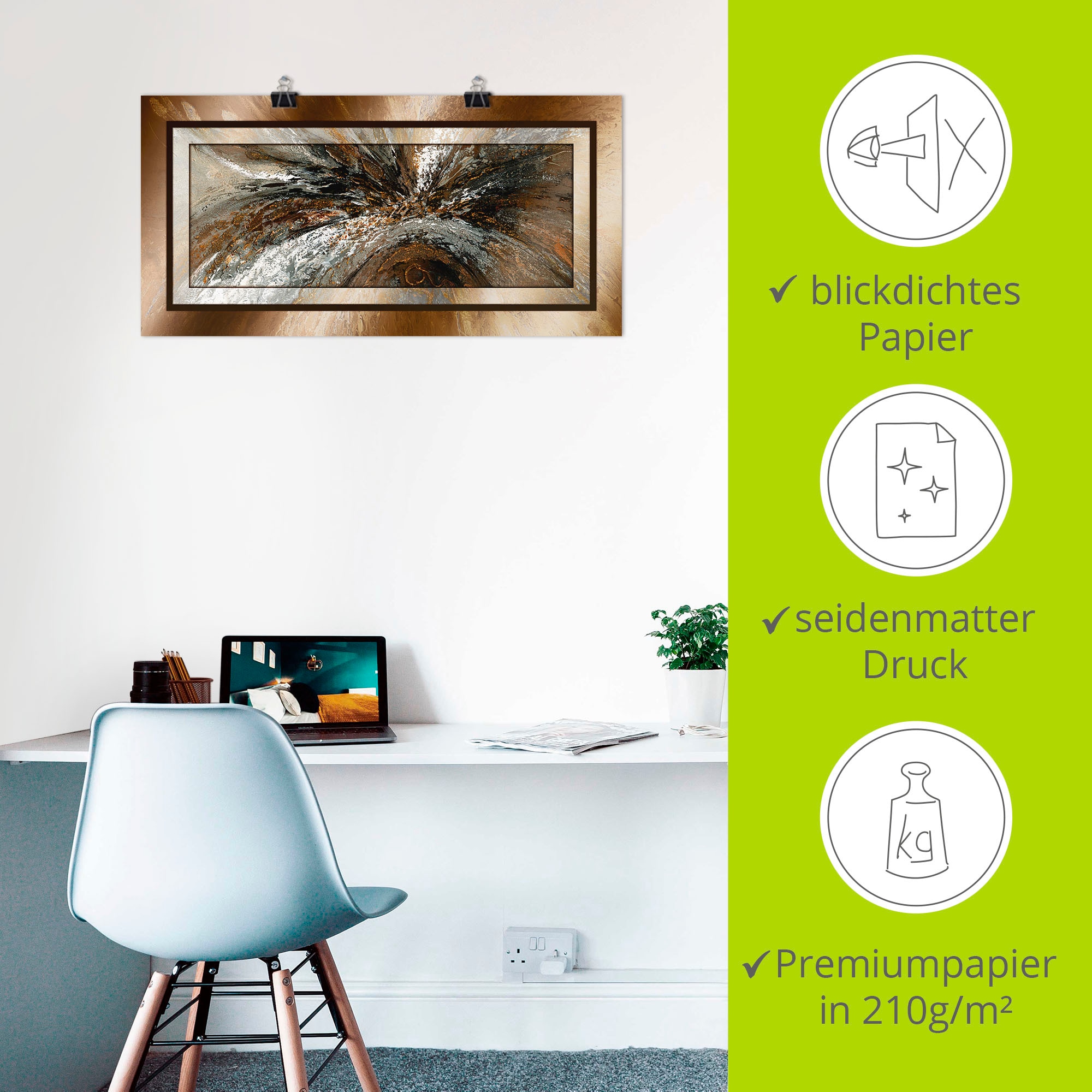 Artland Wandbild »Gold Abstrakt 1« Gegenstandslos 1 Stk. tlg. als Alubild, Outdoorbild, Leinwandbild, Poster in verschied. Grössen