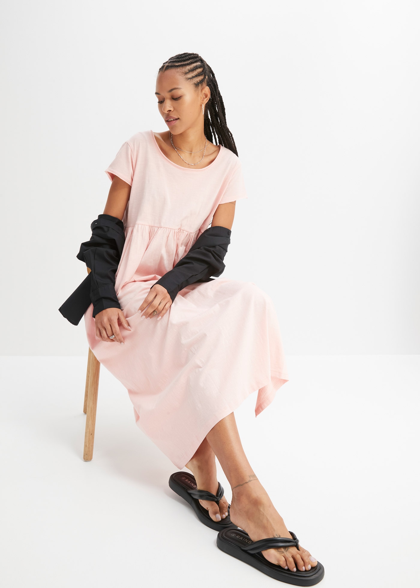 bonprix Robe midi »Midikleid aus reiner Baumwolle« Midikleid aus reiner Baumwolle