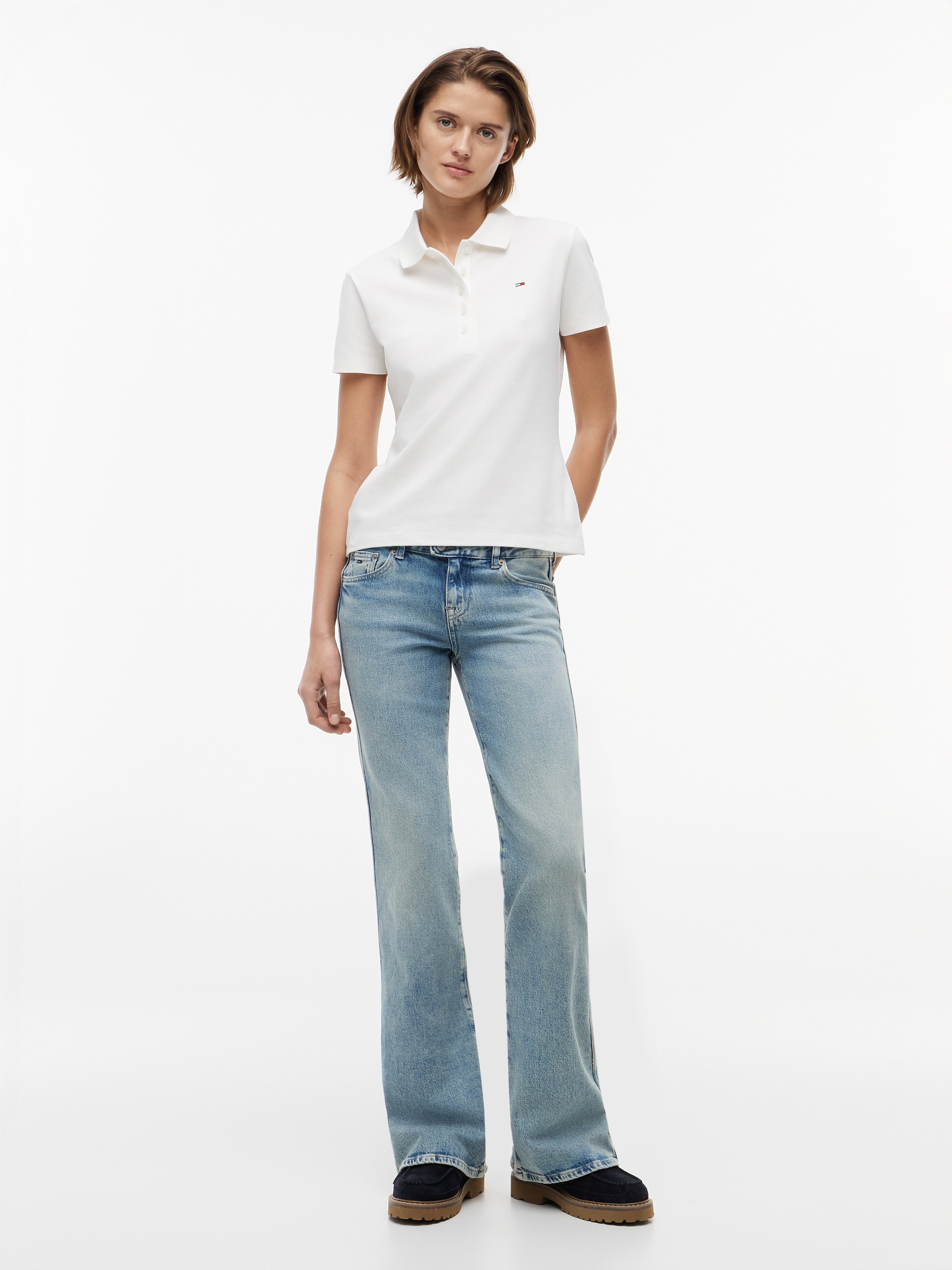 Tommy Jeans Polo »TJW SLIM ESSENTIAL SS POLO« Mélange de coton, coupe slim