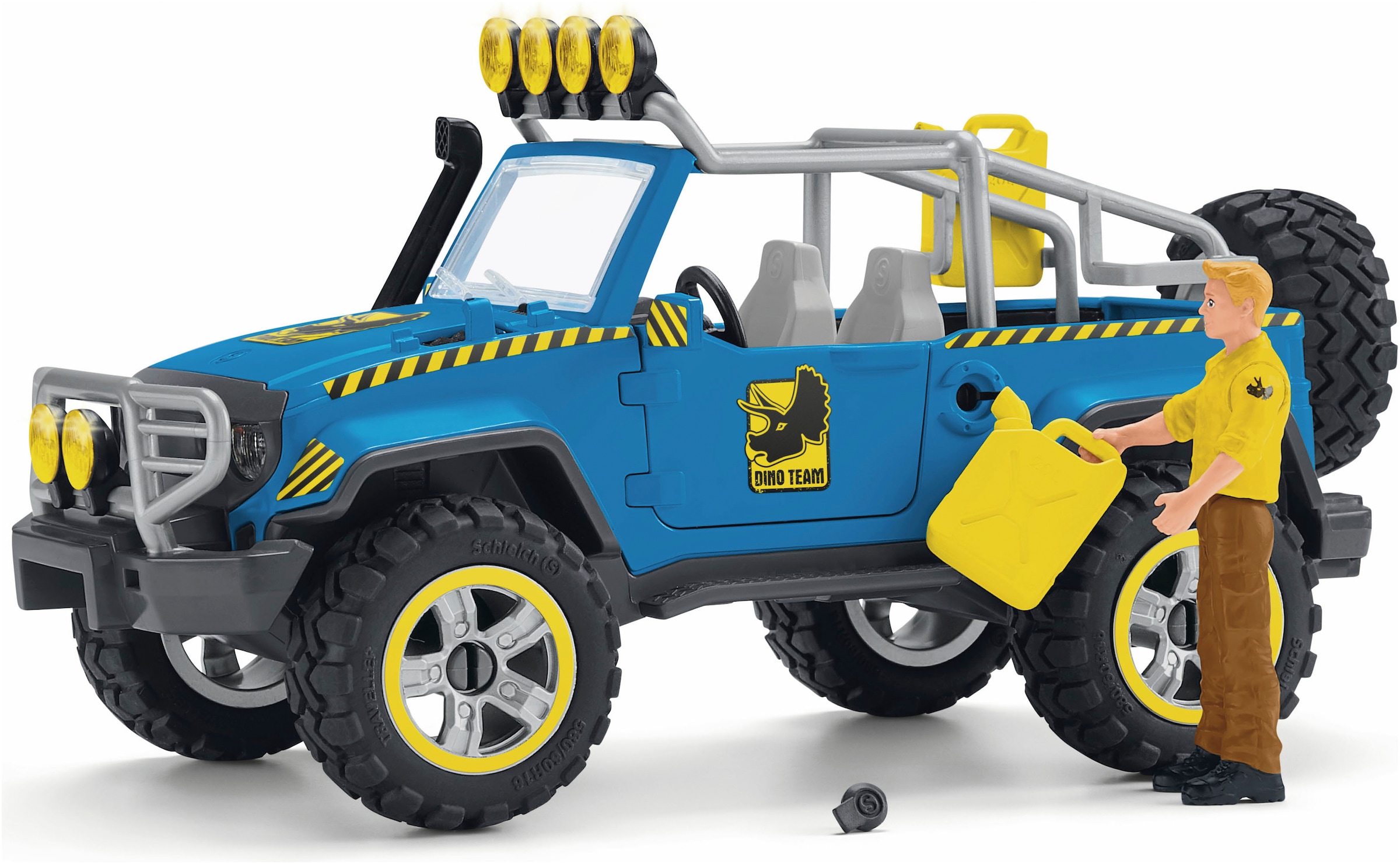 Schleich® Personnage de jeu »DINOSAURS, Geländewagen mit Dino-Aussenposten (41464)«