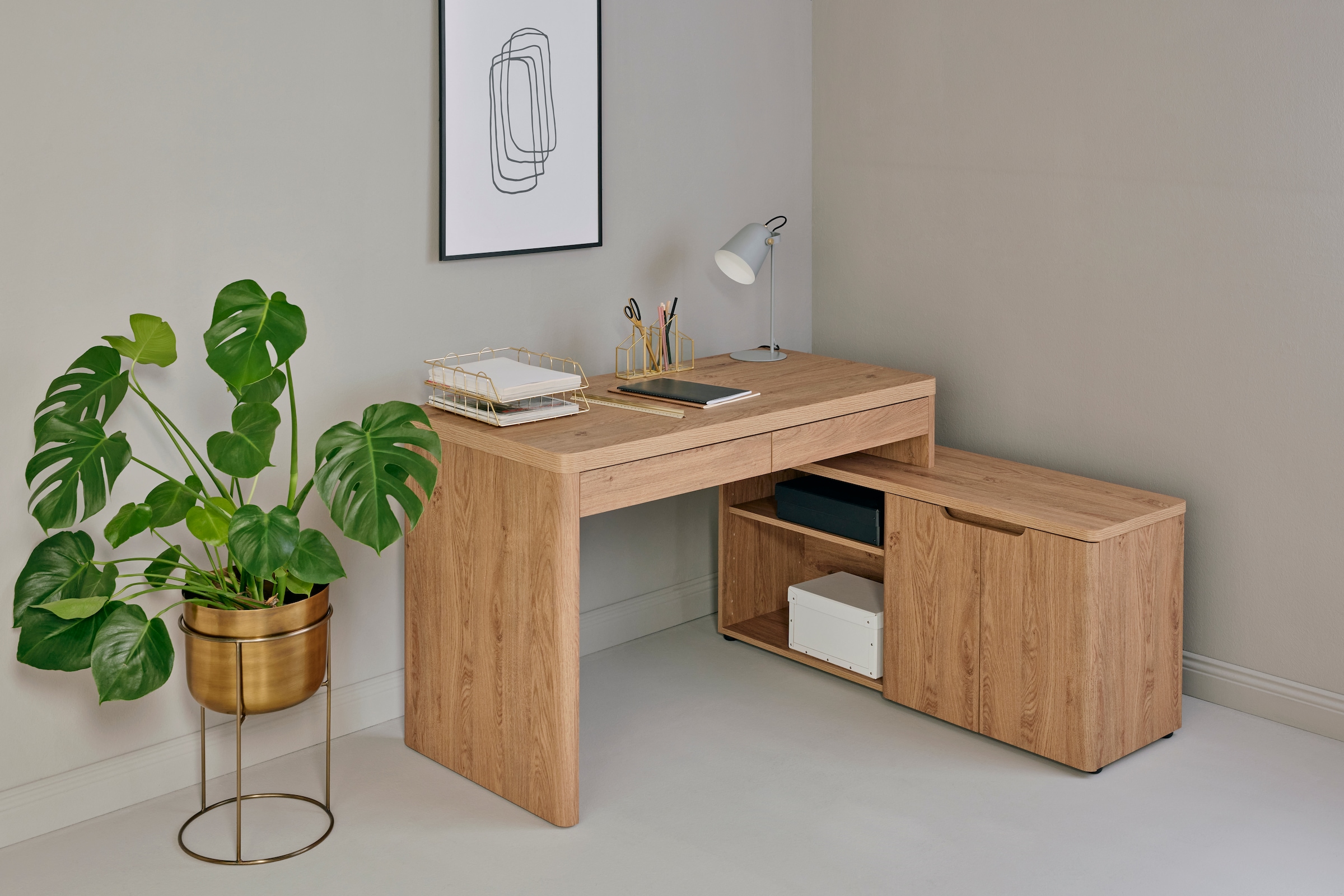 Jahnke Eckschreibtisch »LIBRE C 155 E« 1 Stk. tlg. wechselseitig montierbar, Breite ca. 140 cm