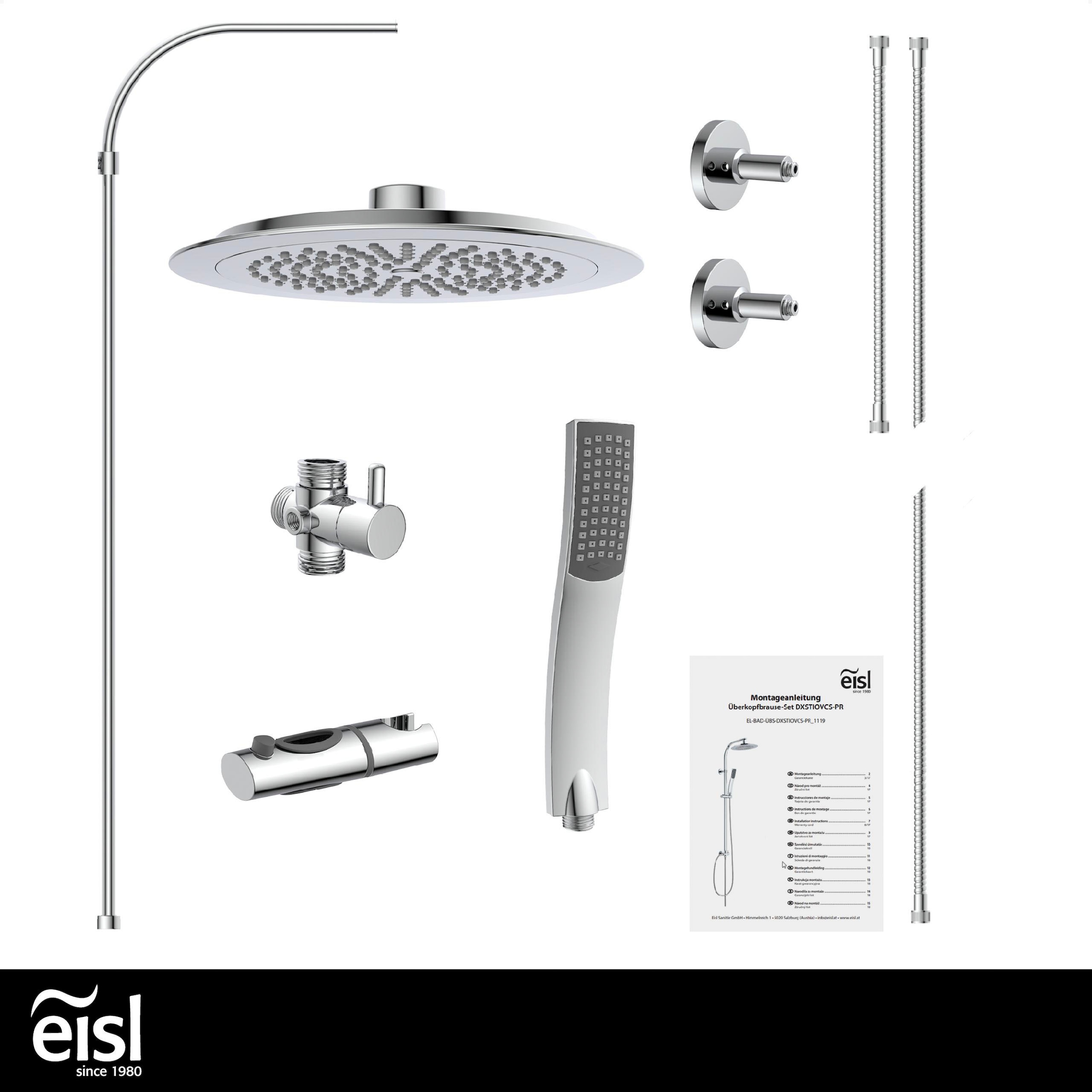 Eisl Duschsystem »STILOVAL« Regendusche ohne Armatur, Duschsystem mit Kopfbrause und Handbrause