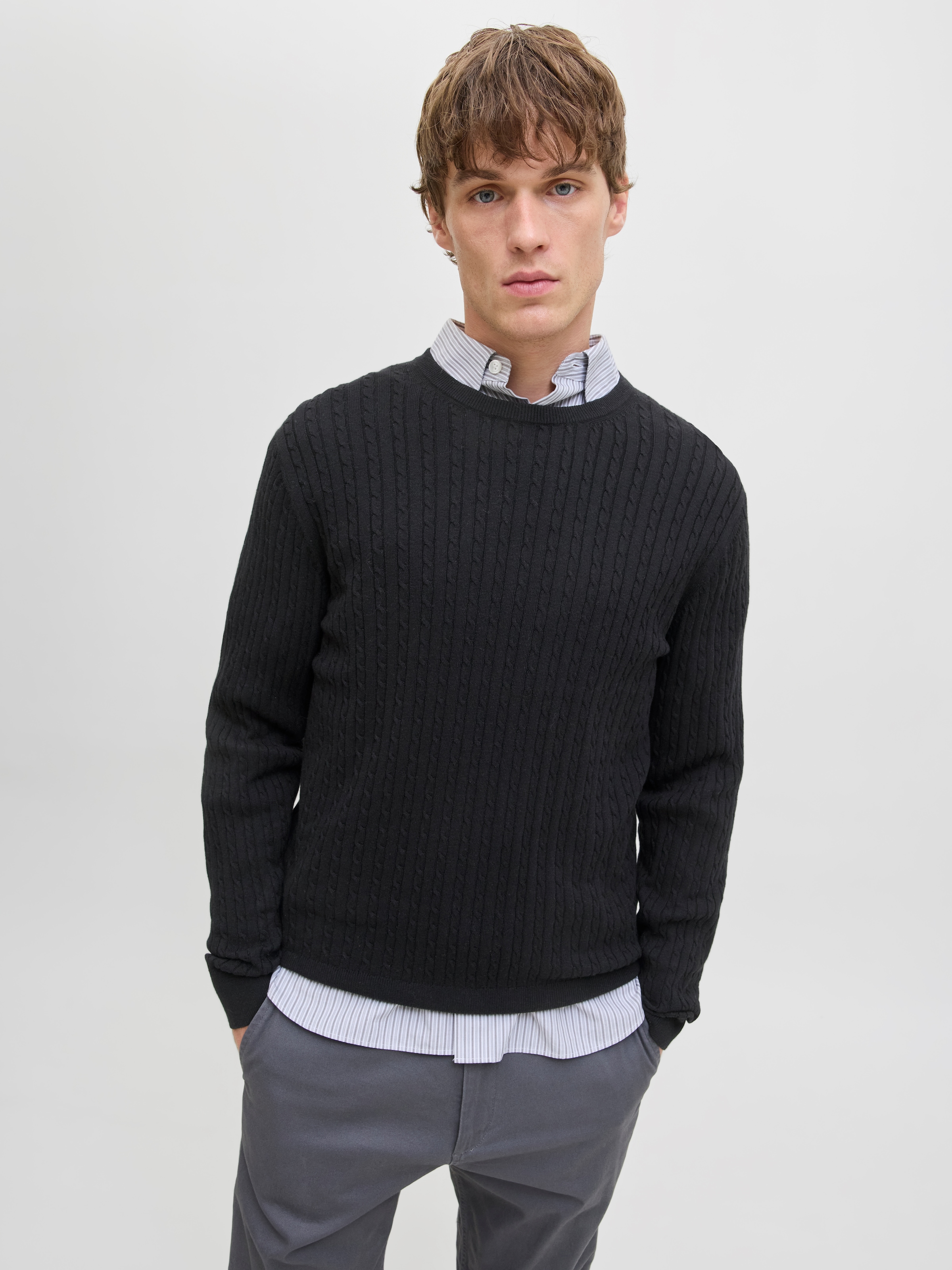 Jack & Jones Pull en tricot »JJEEMIL KNIT CABLE CREW NECK NOOS«