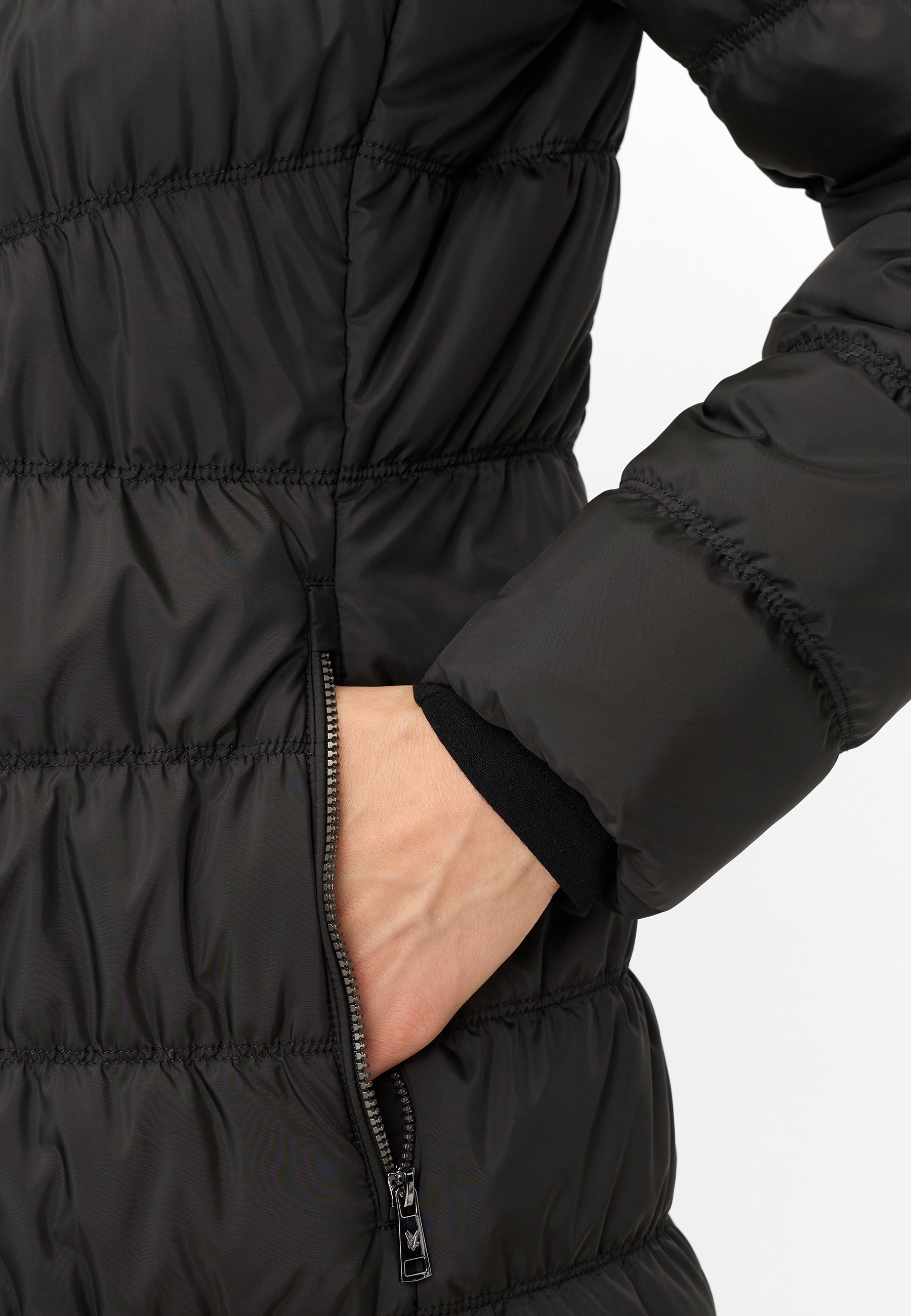 Fuchs Schmitt Manteau matelassé avec capuche amovible, fermeture éclair dissimulée