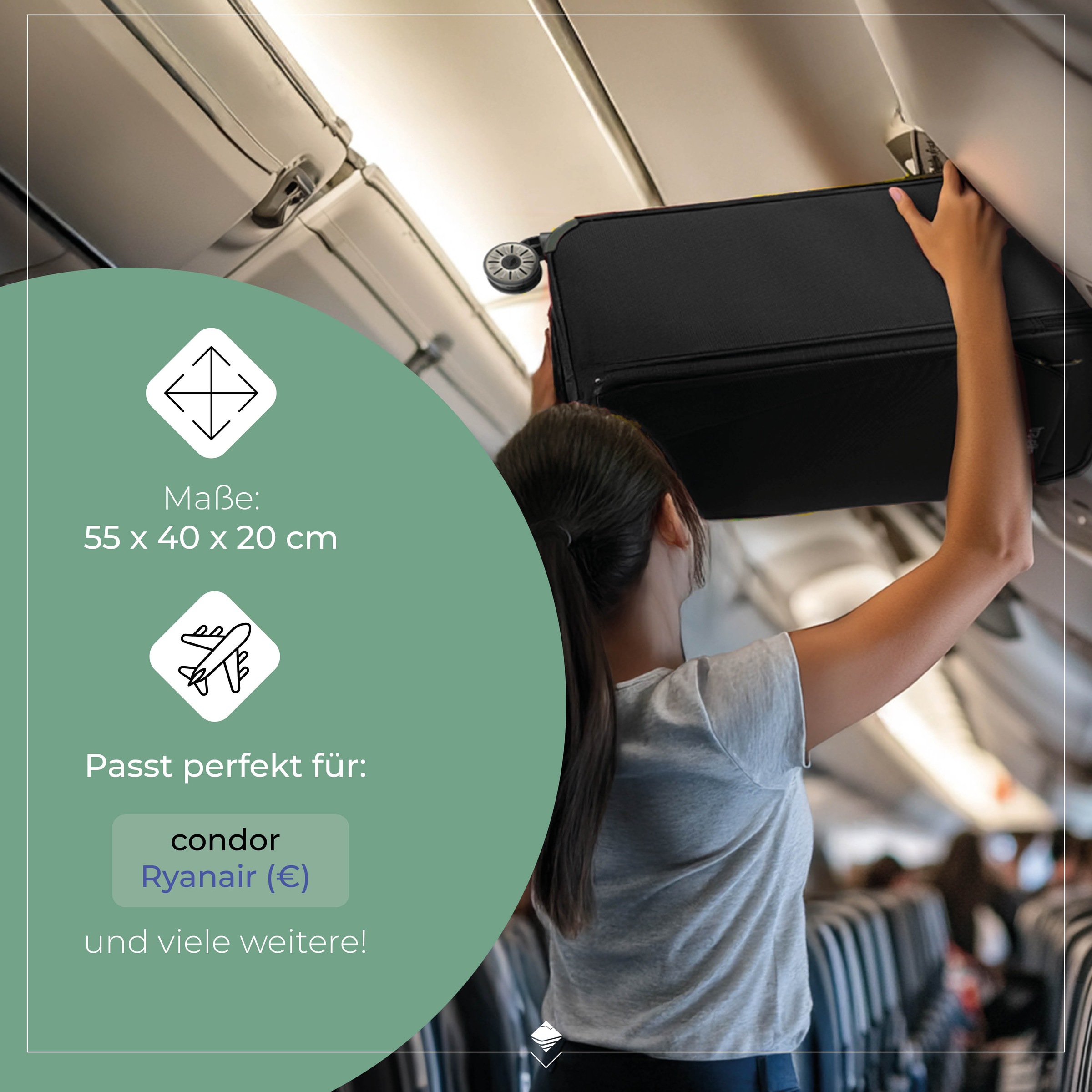 travelite Handgepäck-Trolley »JETPACK Multi Light 2 Cabin Handgepäck Koffer« 41 l 2 Rollen Weichgepäck, passend für Ryanair, Condor und viele gängige Airlines