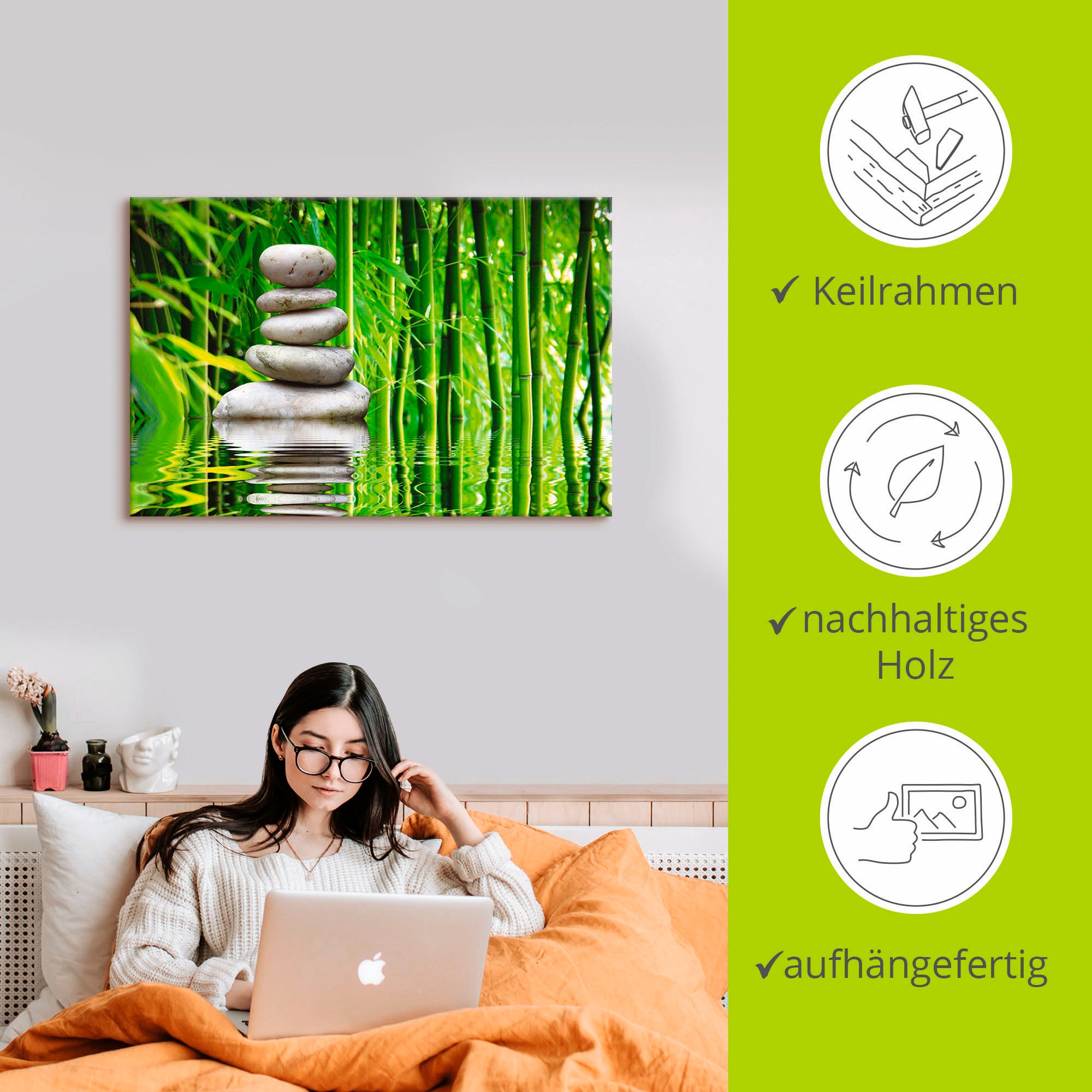 Artland Leinwandbild »Balance« Zen 1 Stk. tlg. auf Holzrahmen gespannt