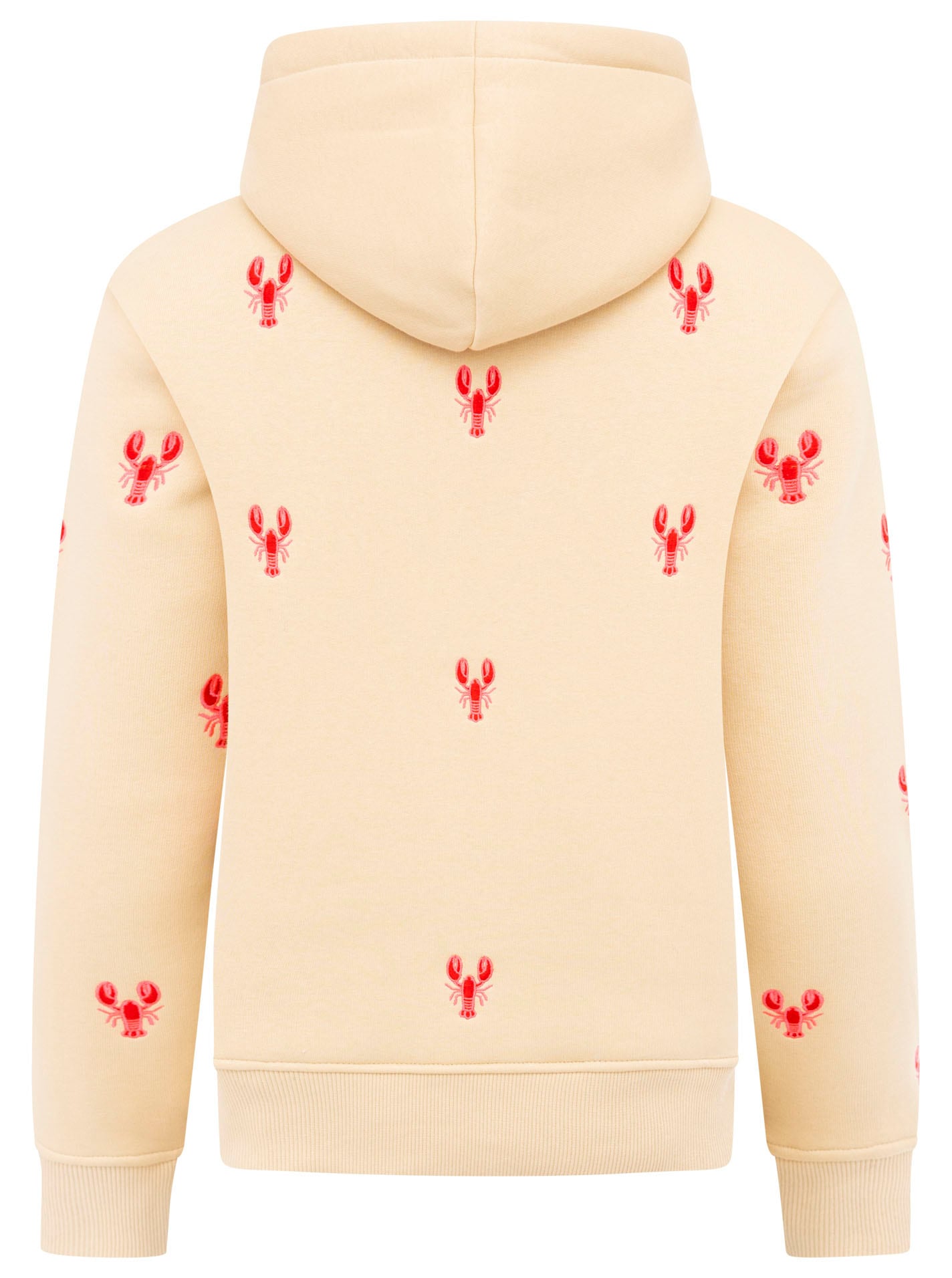 Zwillingsherz Kapuzensweatshirt , Hummer-Stickerei, Kapuze, Kordelzug, Baumwollmix
