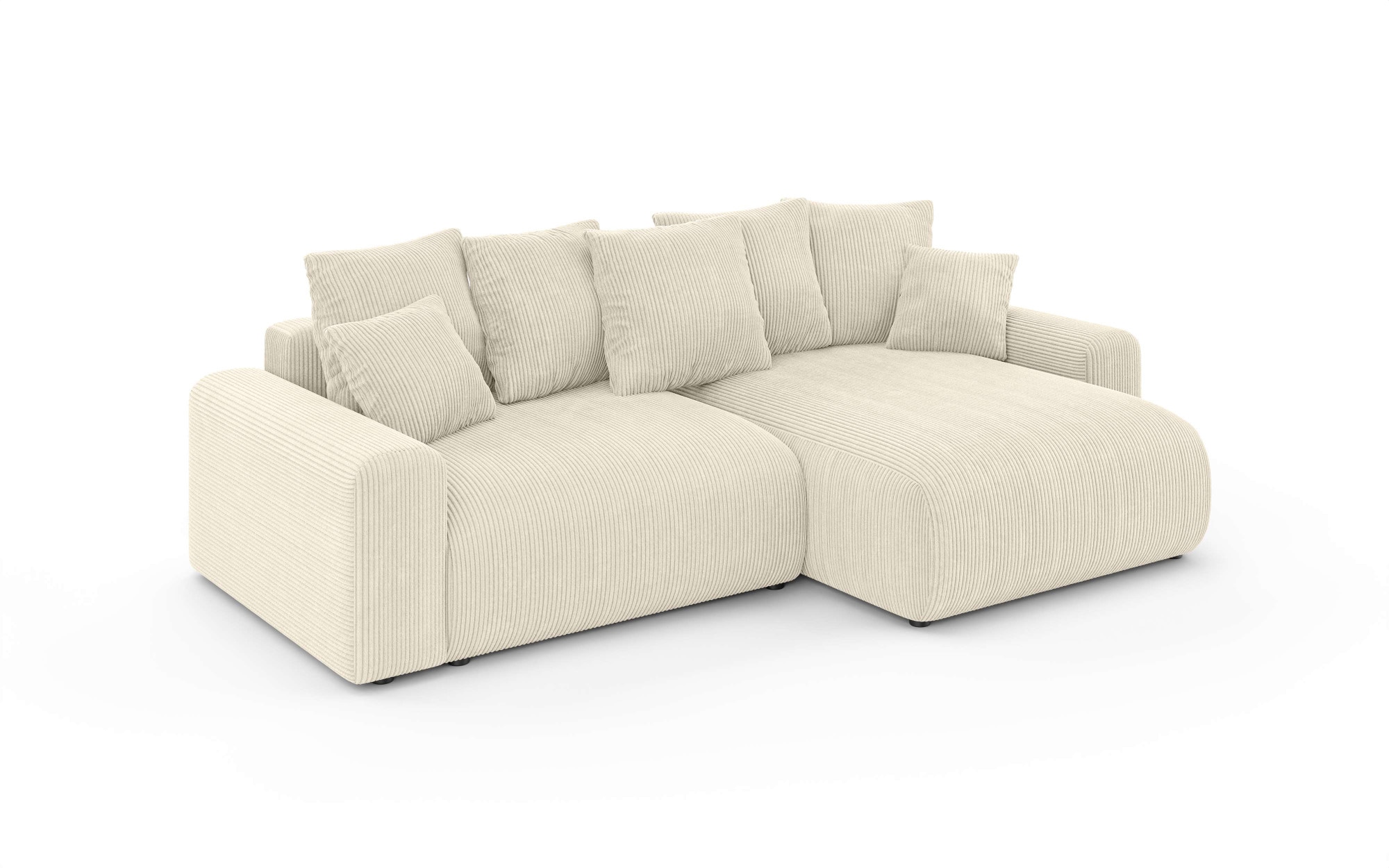 Home affaire Ecksofa »LAKESIDE klein mit Bettfunktion und Bettkasten, B/T/H 235/142/84 cm« L-Form, Recamiere beidseitig montierbar, mit Wellenunterfederung