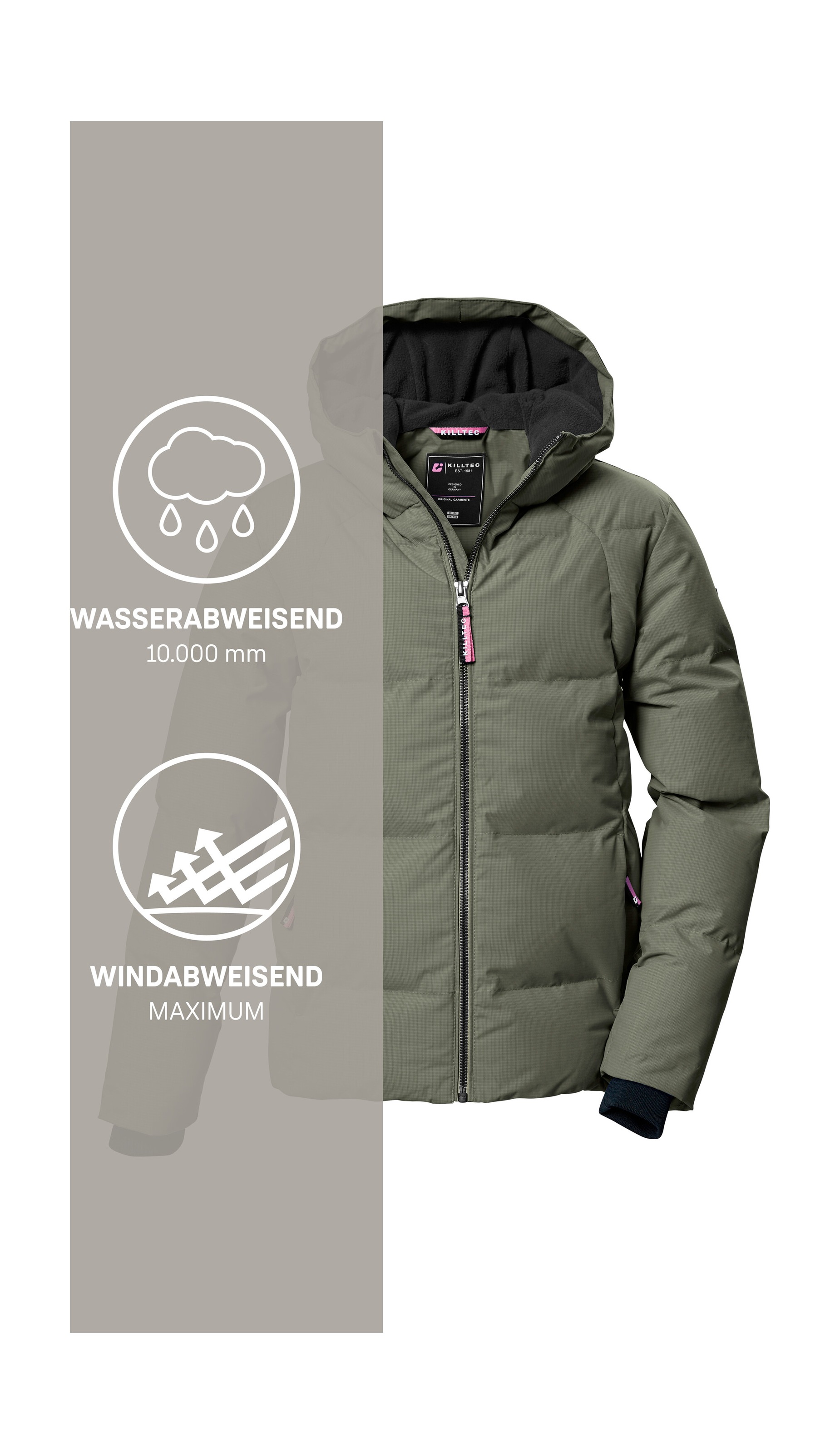 Killtec Steppjacke »KOW 357 GRLS QLTD JCKT« Wasserabweisende Mädchenjacke mit Kapuze, atmungsaktiv, warm