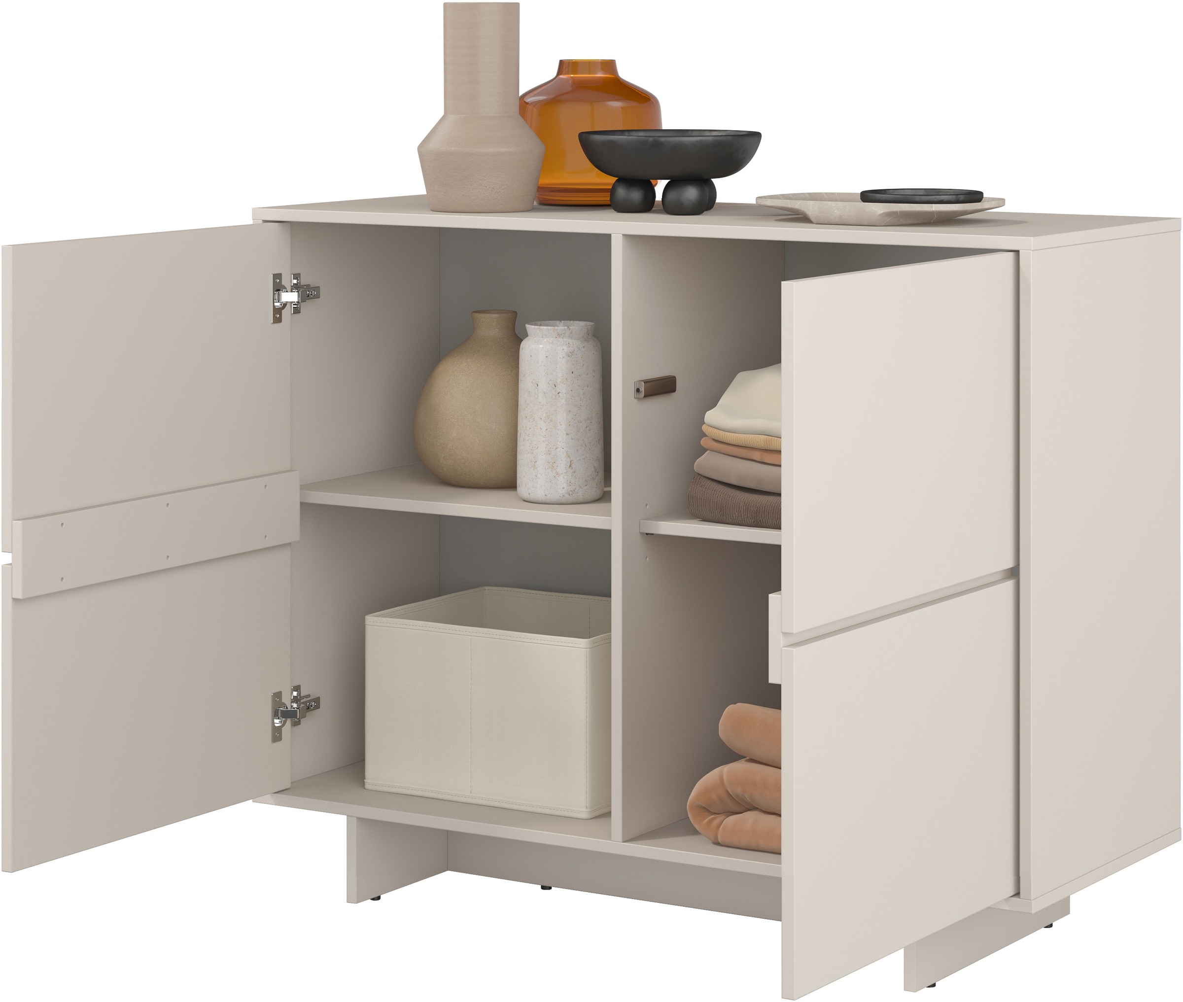 GOODproduct Buffet »Tatami, Stilvolle, moderne grifflose Kommode 2 Türen, Breite 111cm« Anrichte mit viel Stauraum, Böden verstellbar, push-to-open-Funktion