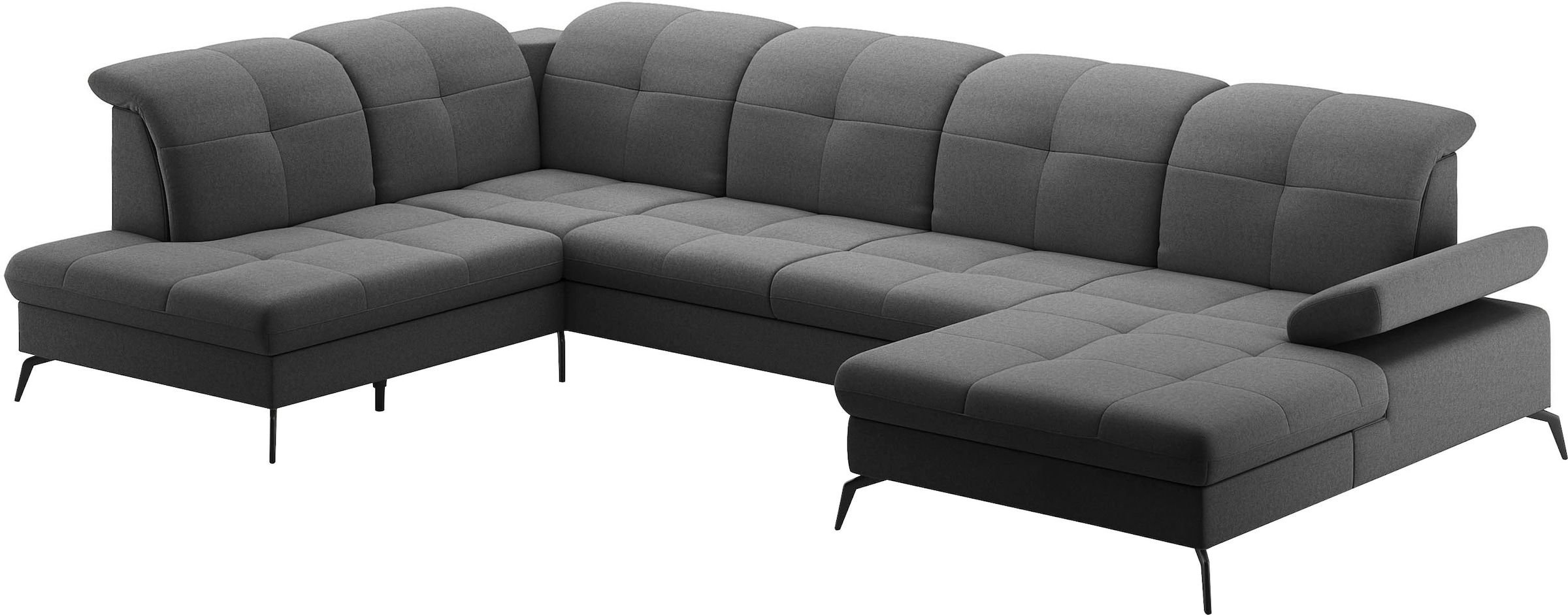 sit&more Wohnlandschaft »Amica, U-Form, inkl. Sitztiefenverstellung und Armteilverstellung« wahlweise mit Kopfteilverstellung, Bettfunktion und Bettkasten