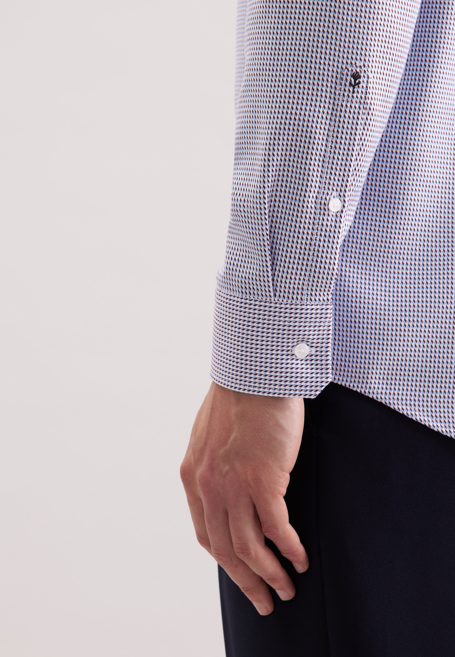 seidensticker Chemise d'affaires »Schwarze Rose« Regular 1/1 Kentkragen Pepita